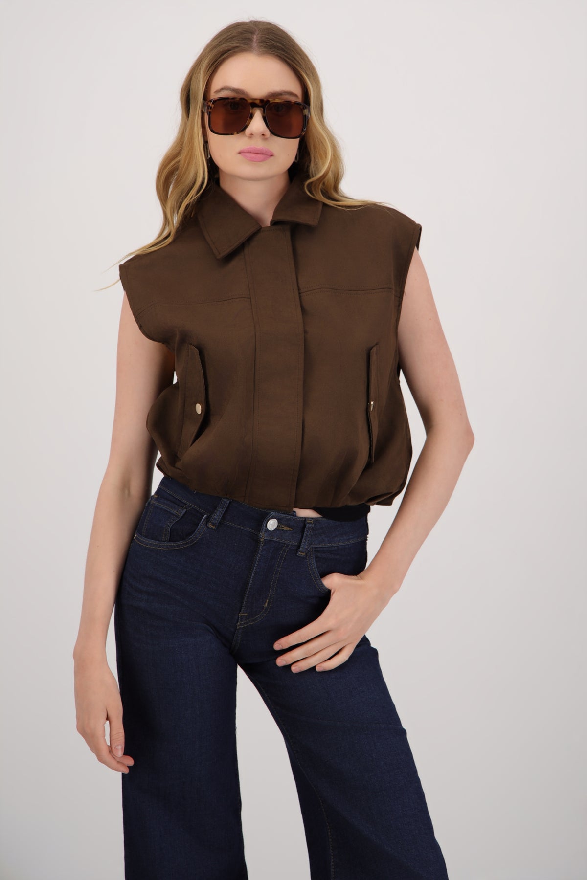 Chaleco suede CHOCOLATE