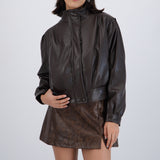 Chamarra bomber corta pliegues