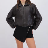 Chamarra bomber PU tacto suave