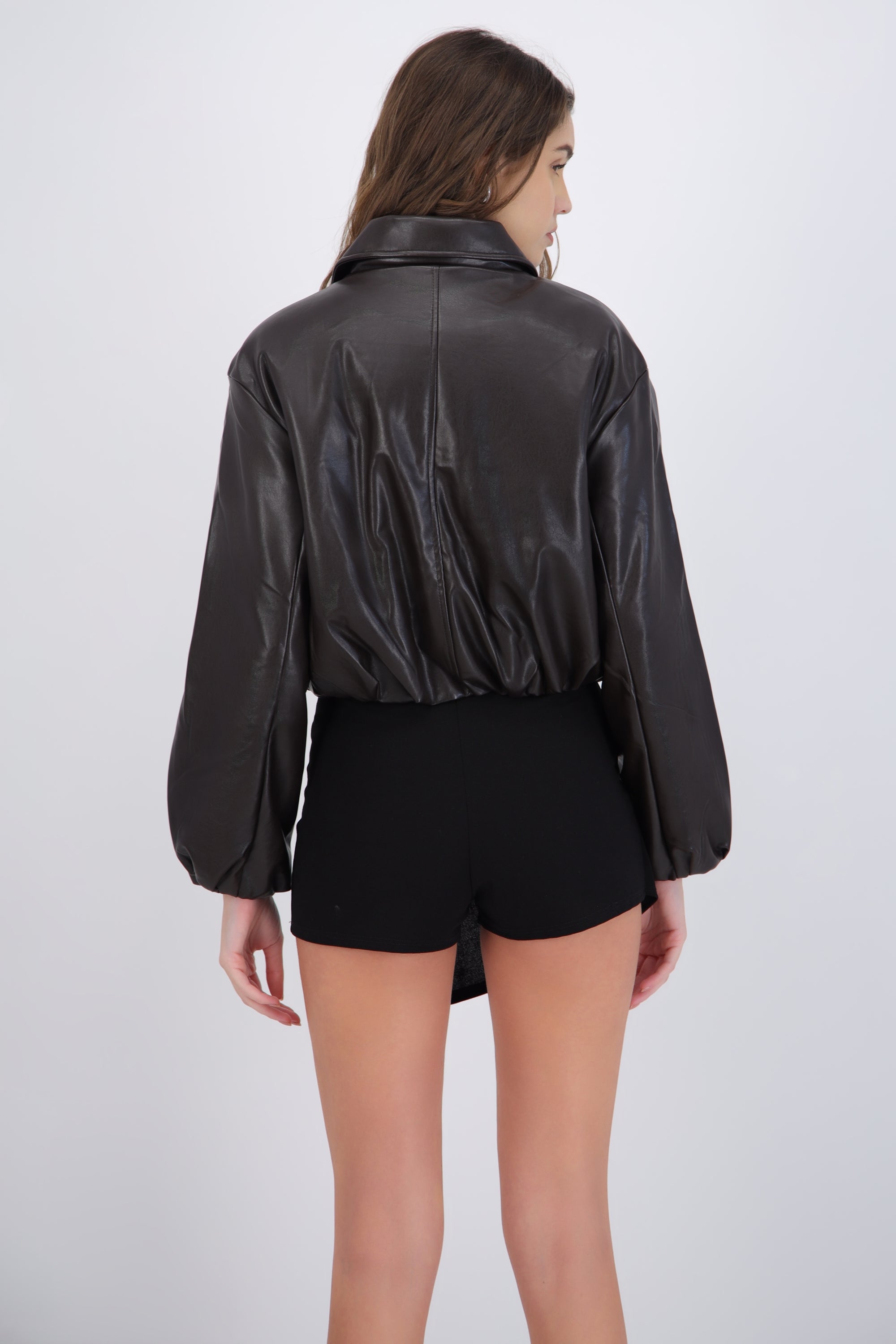 Chamarra bomber PU tacto suave