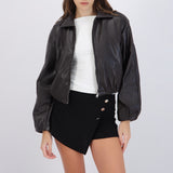 Chamarra bomber PU tacto suave