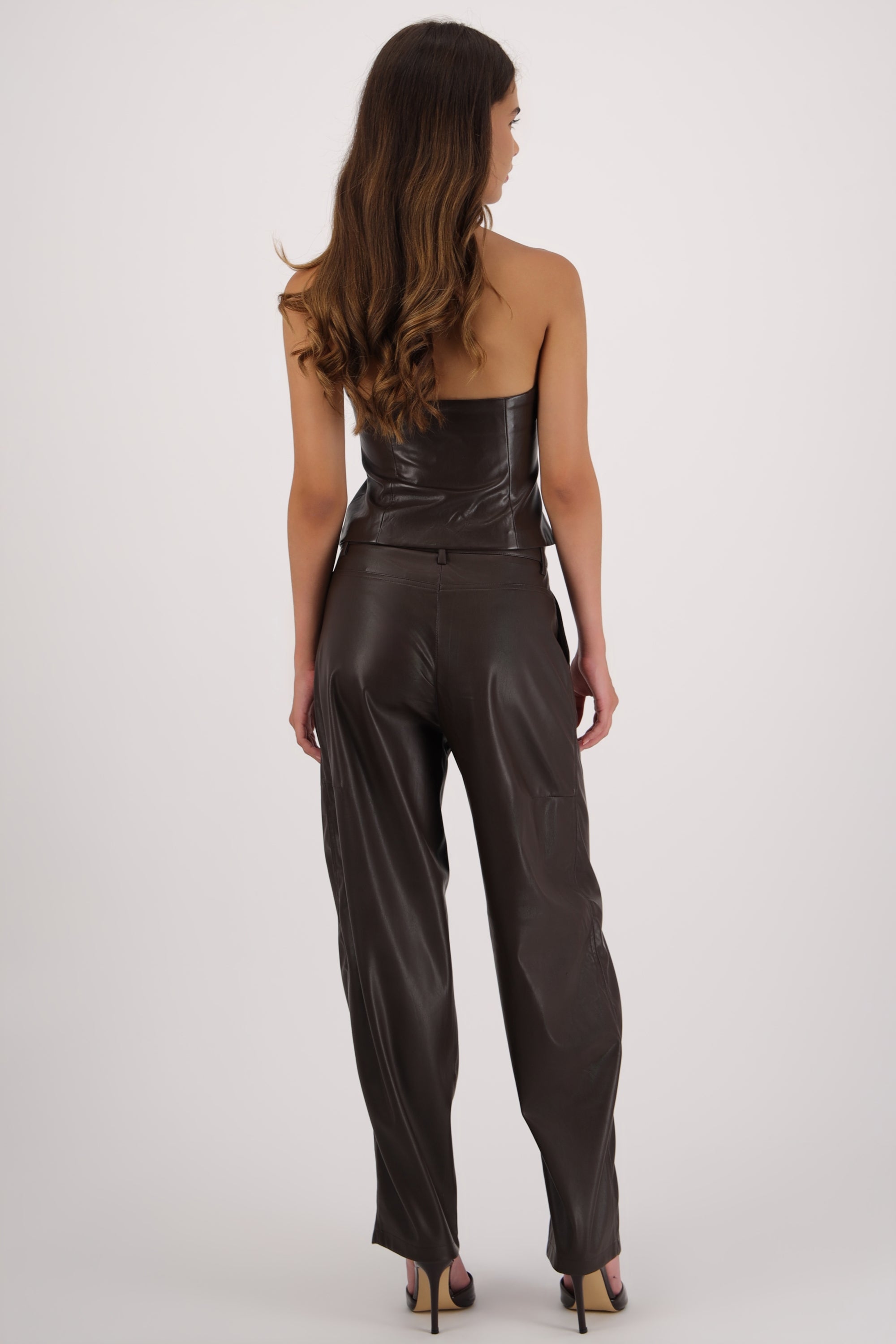 Pantalon balloon liso pu CHOCOLATE
