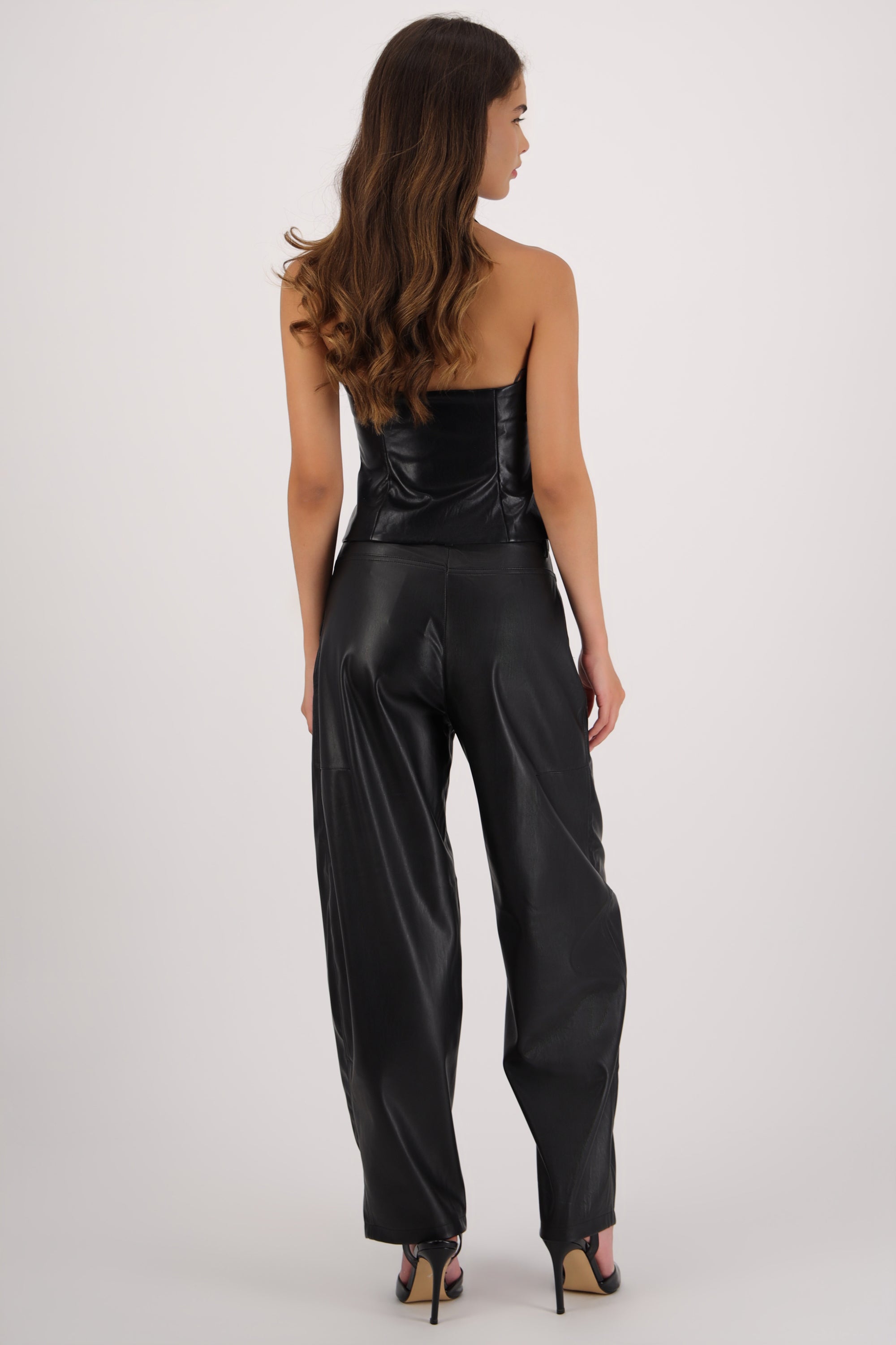 Pantalon balloon liso pu NEGRO