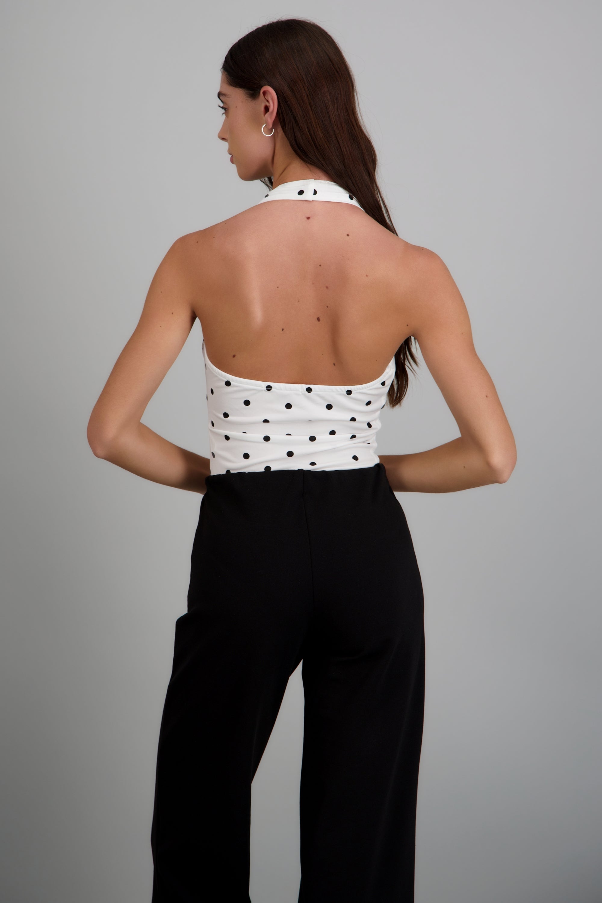 Bodysuit sin mangas polka dots BLANCO COMBO