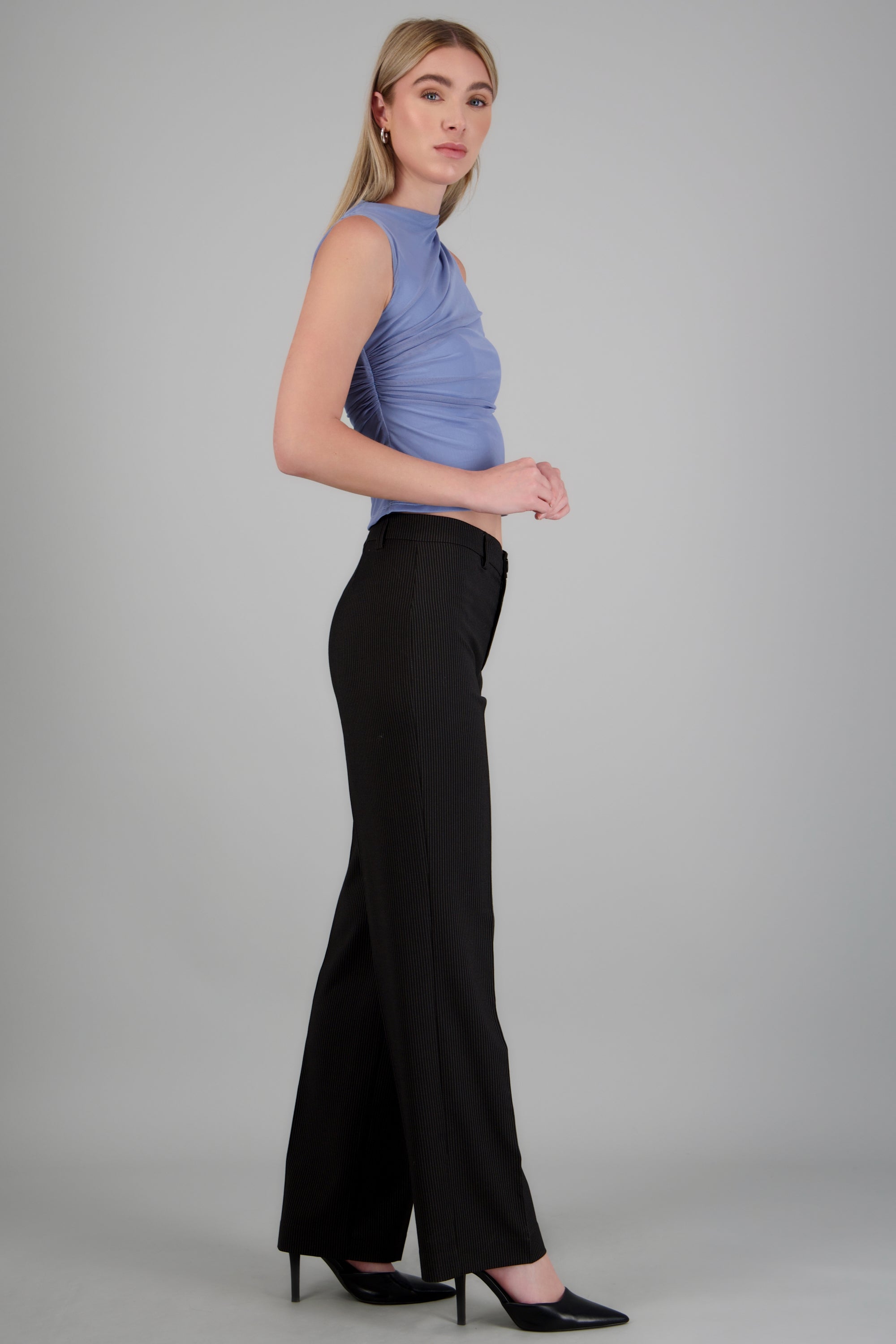 Pantalon rayas recto NEGRO COMBO
