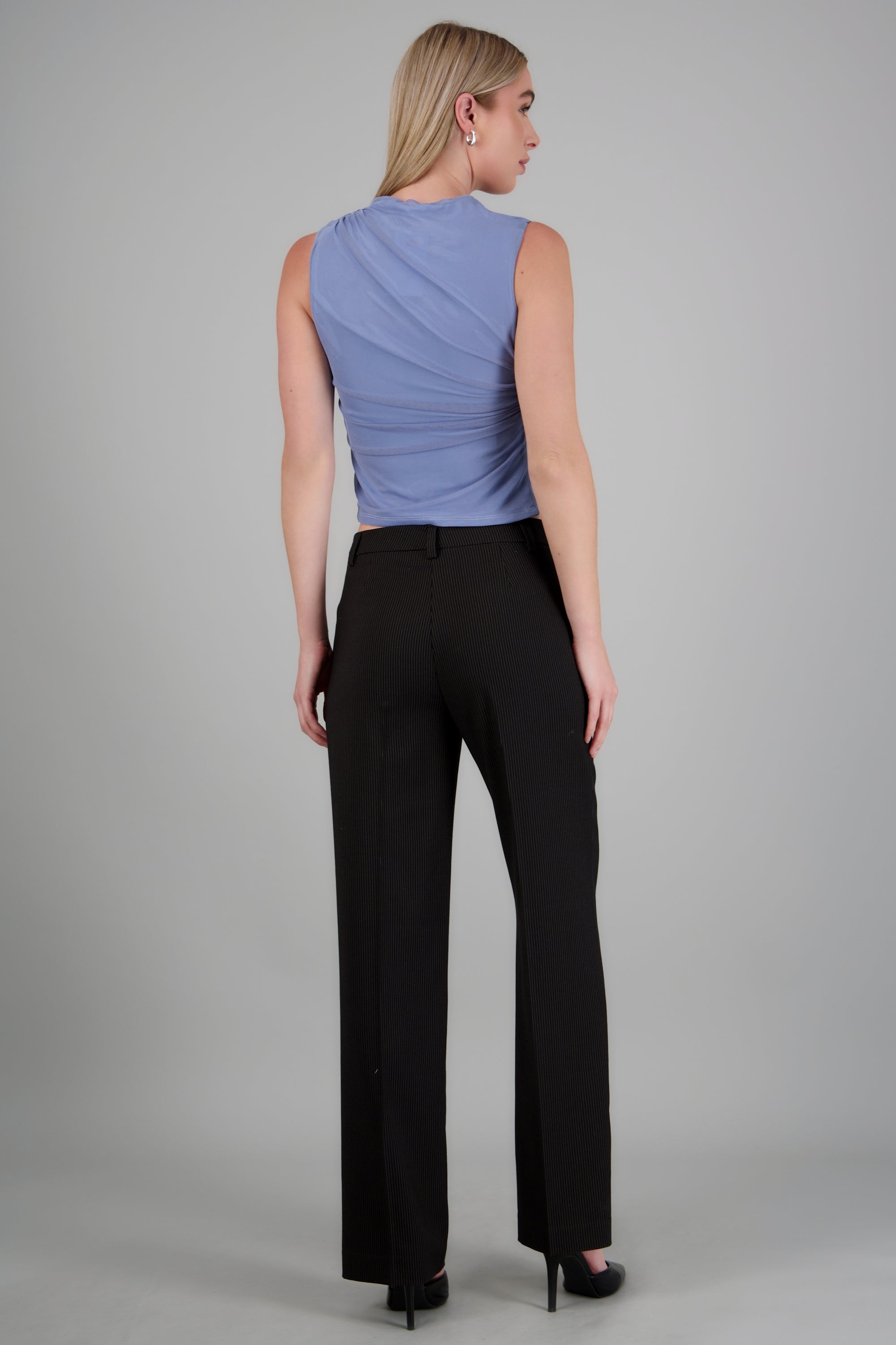 Pantalon rayas recto NEGRO COMBO
