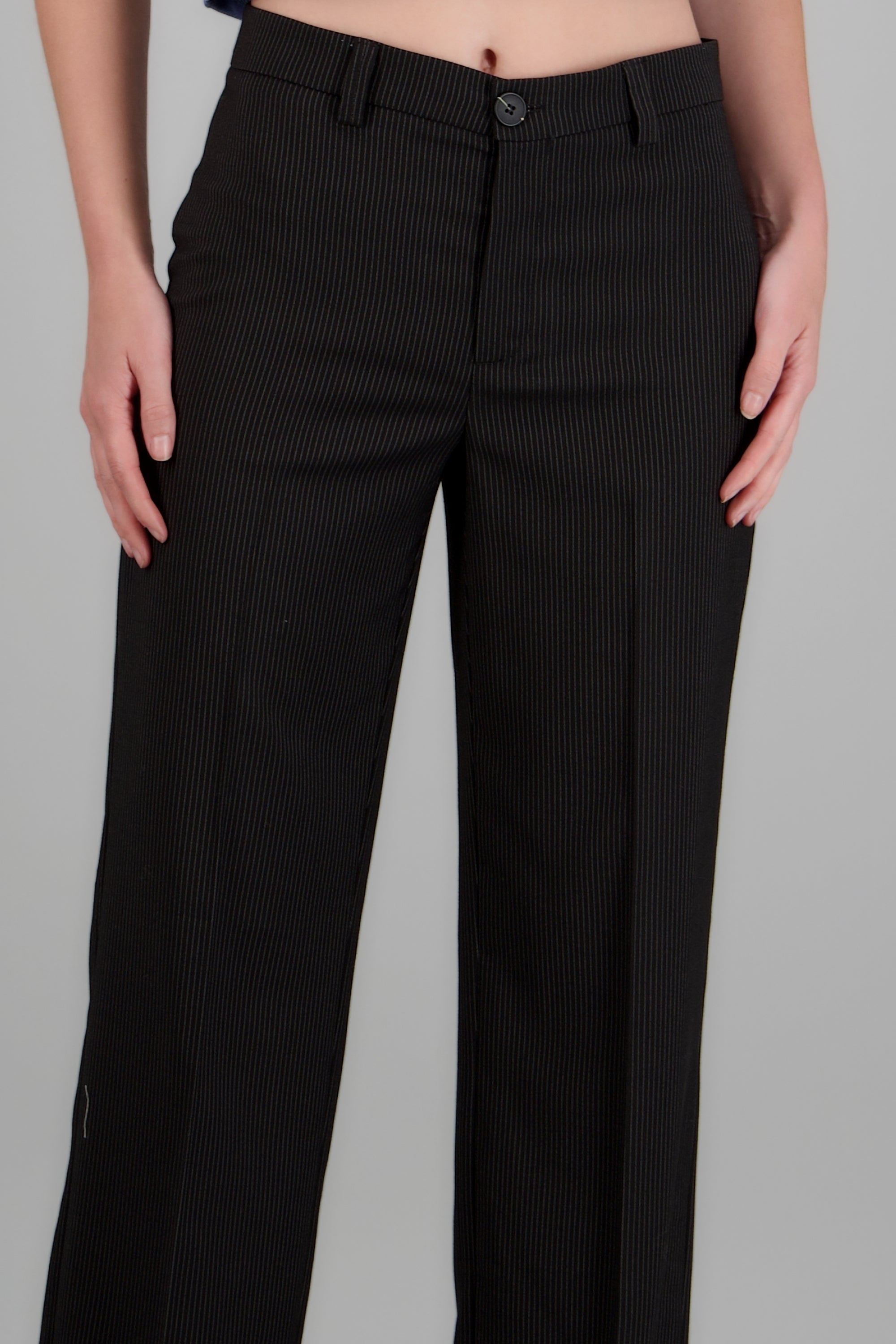 Pantalon rayas recto NEGRO COMBO