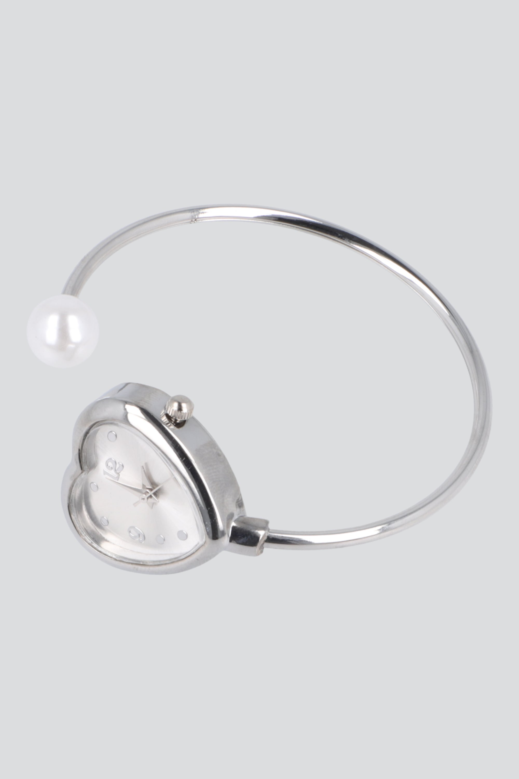 RELOJ CUFF CORAZON PLATA