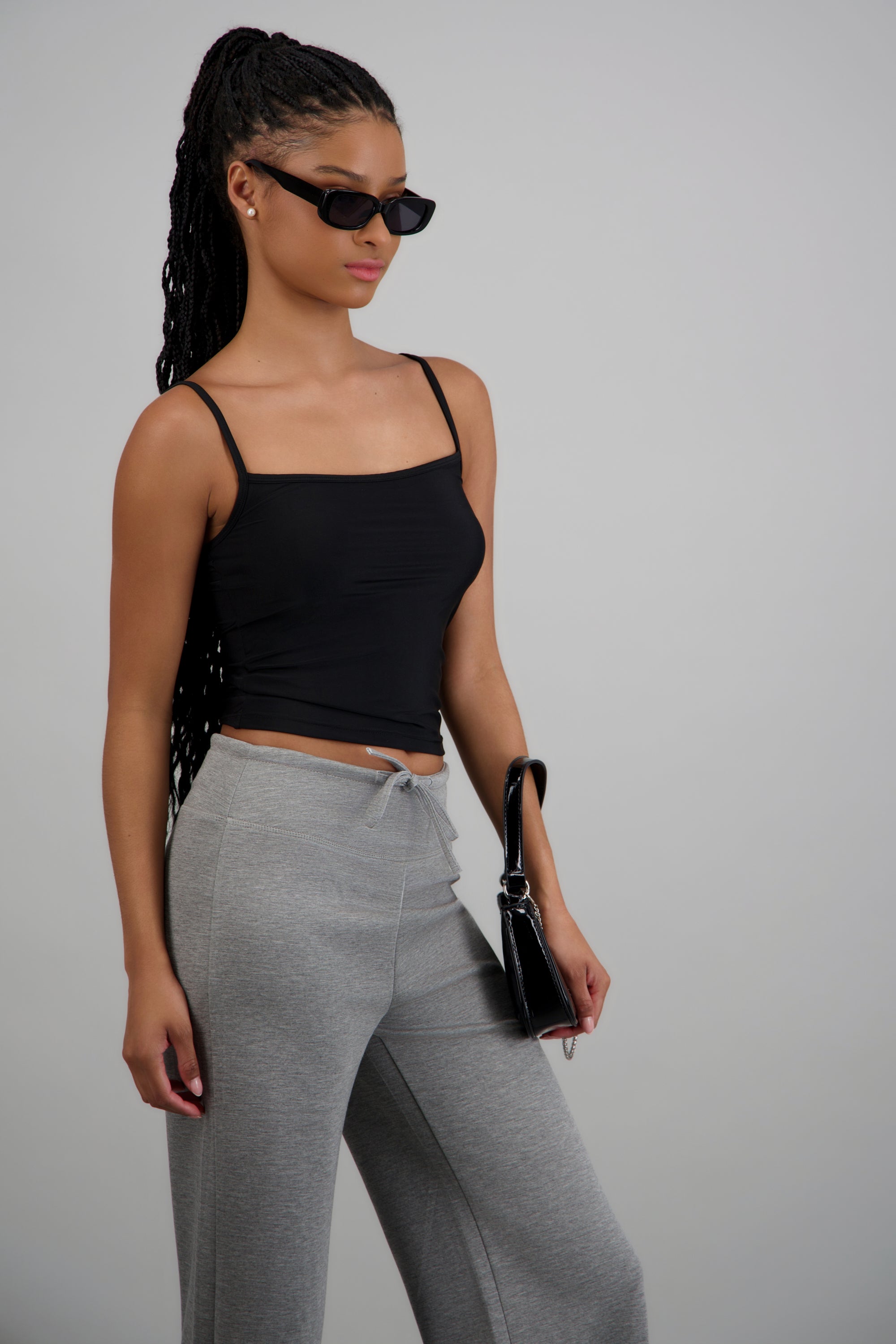 Top tirantes liso NEGRO