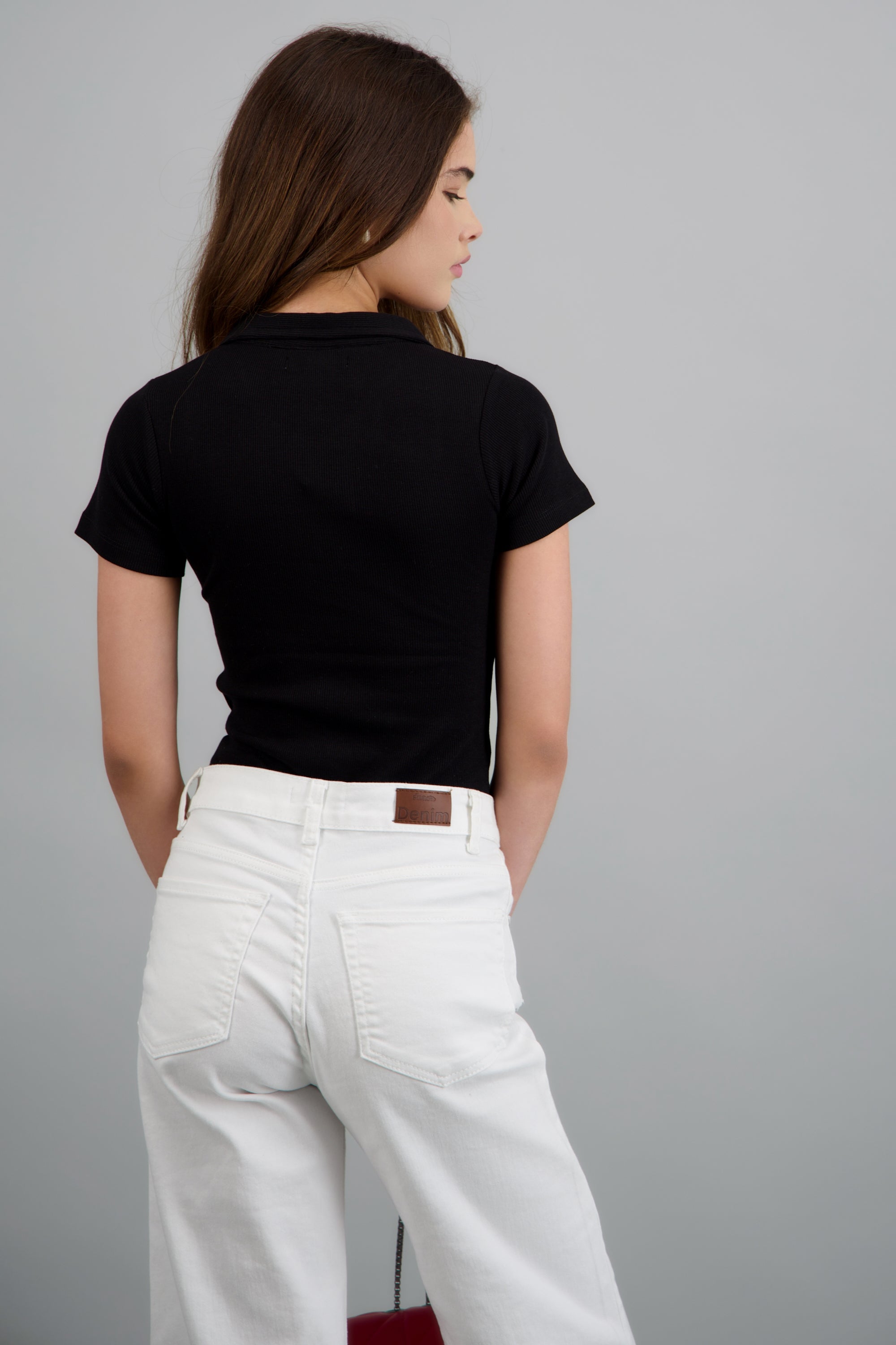 Bodysuit polo manga corta NEGRO