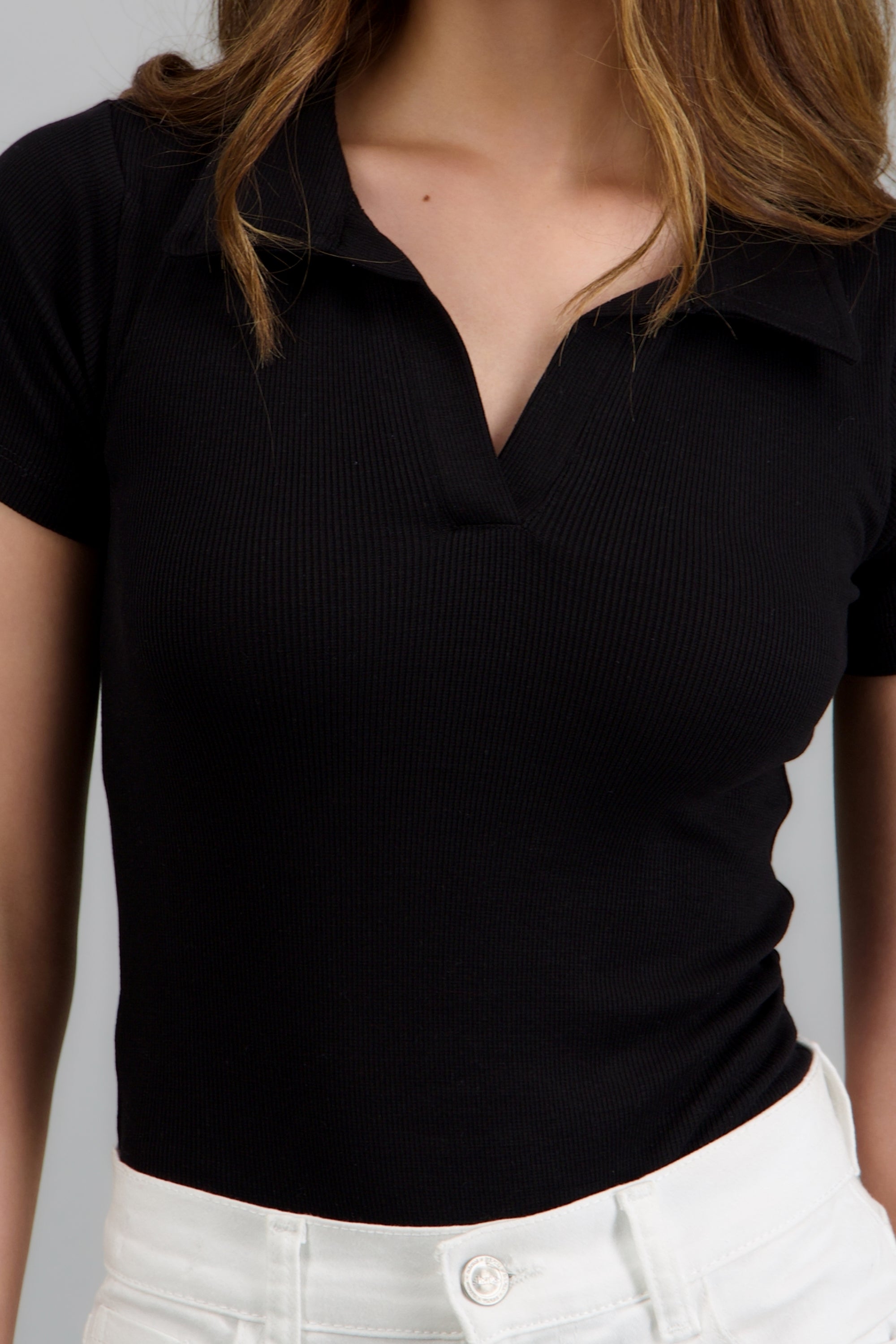 Bodysuit polo manga corta NEGRO