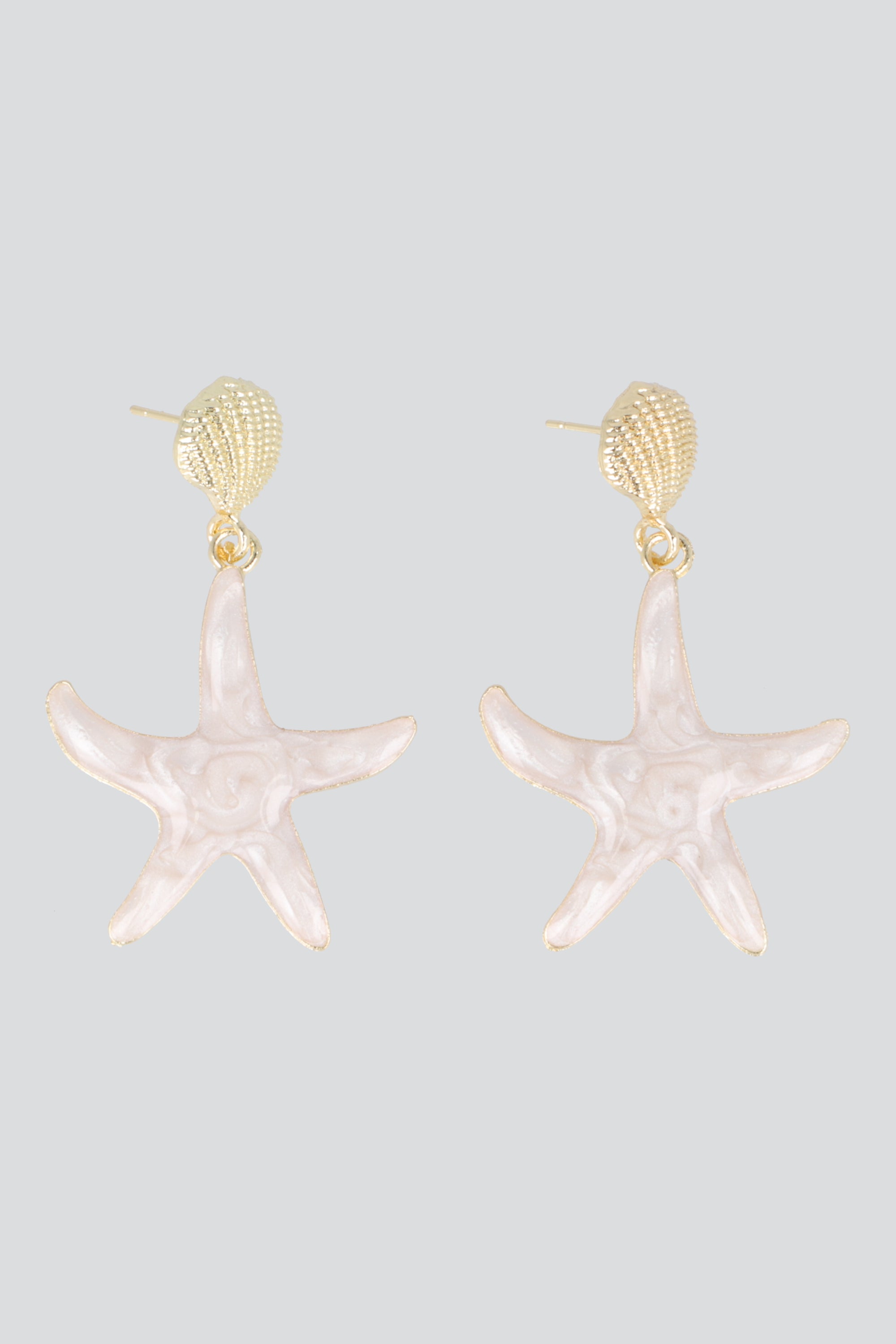 Aretes concha estrella mar color BLANCO