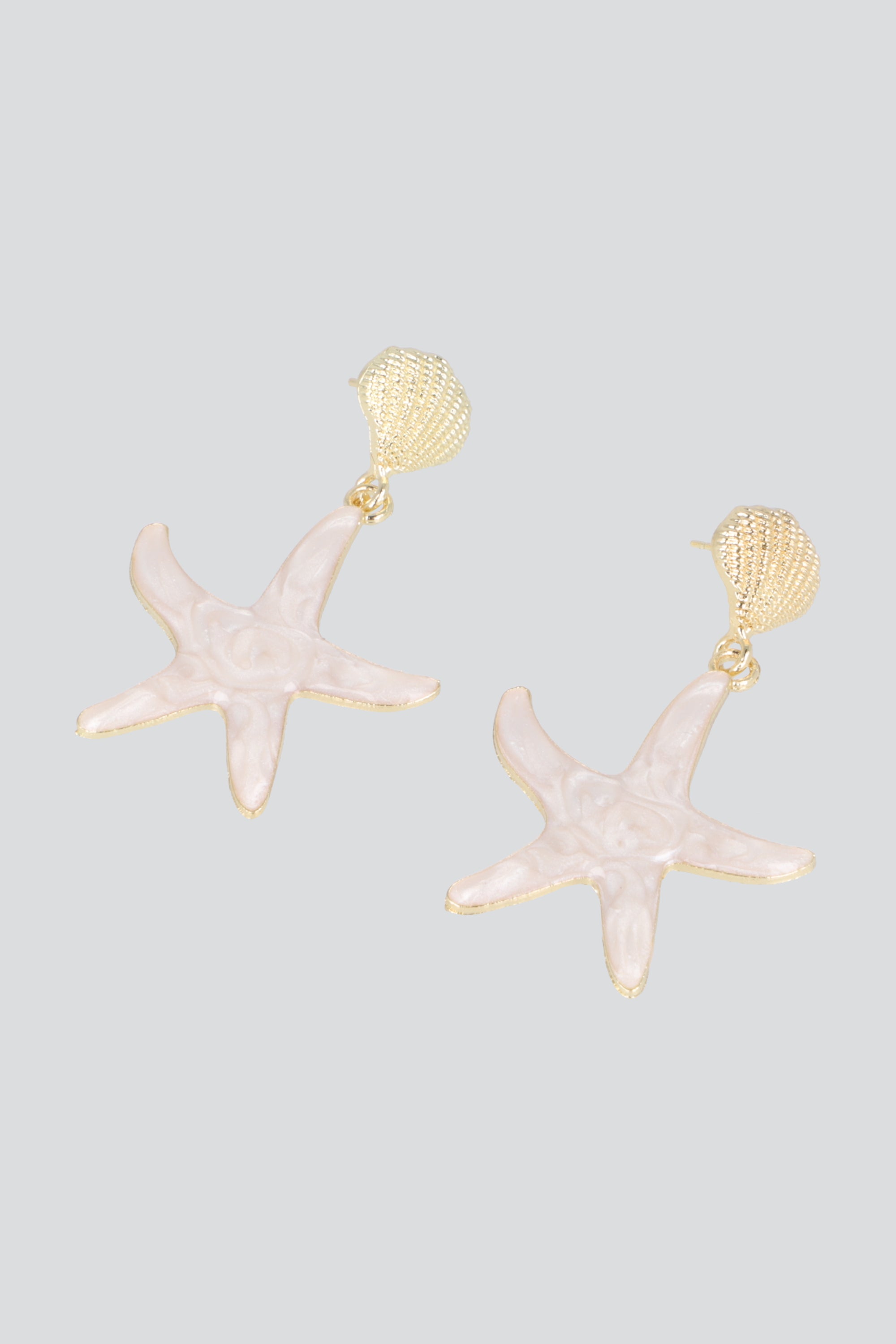 Aretes concha estrella mar color BLANCO