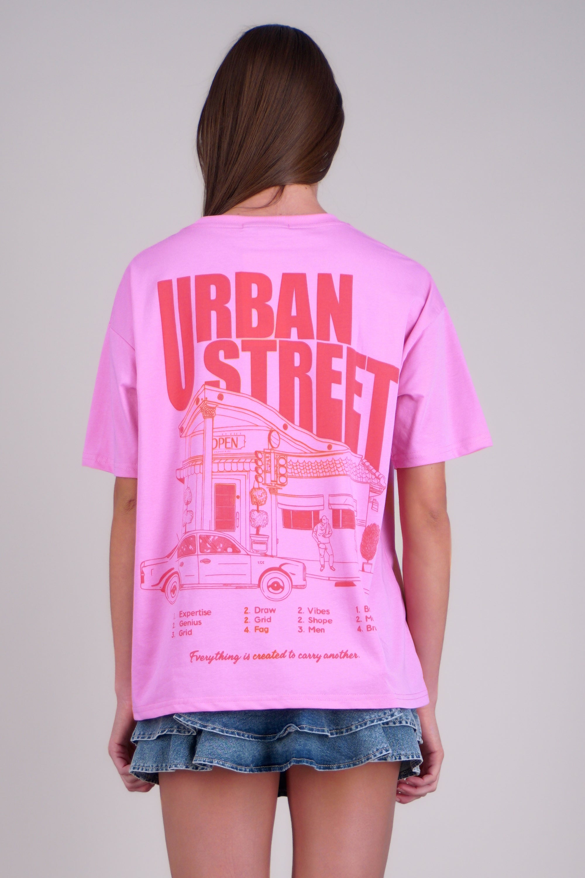Playera manga corta urban street ROSA COMBO