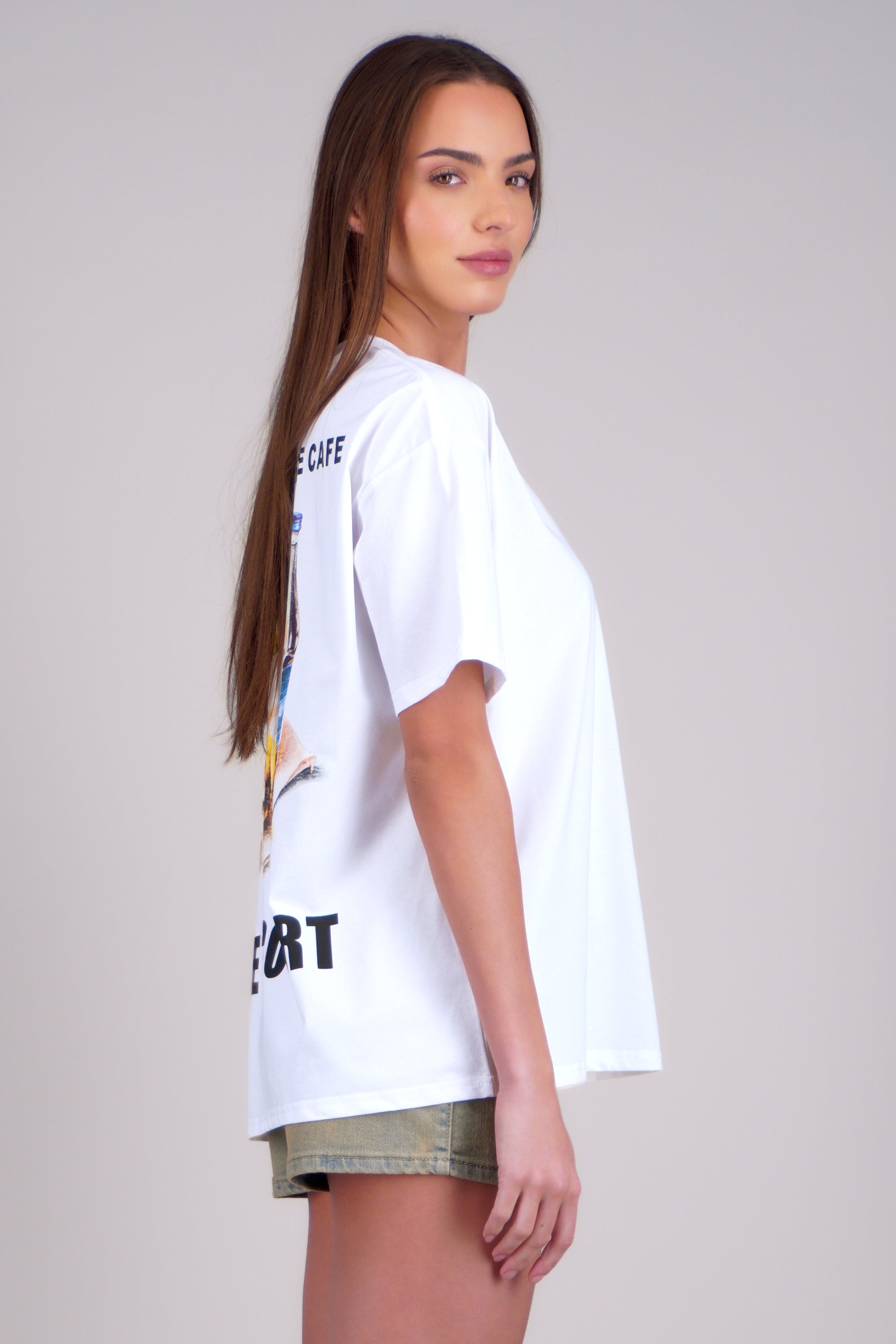 Playera manga corta le petit court BLANCO COMBO