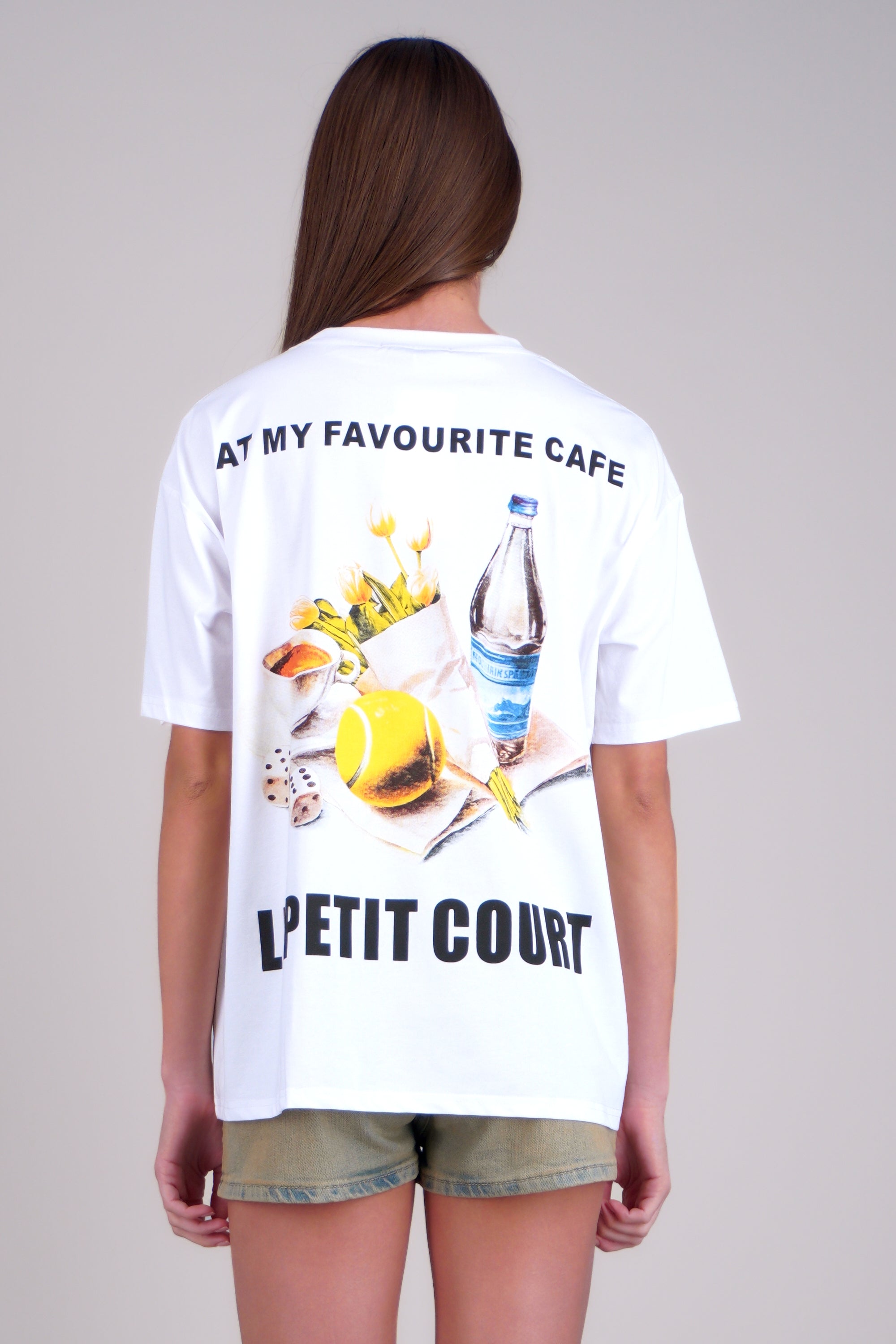 Playera manga corta le petit court BLANCO COMBO