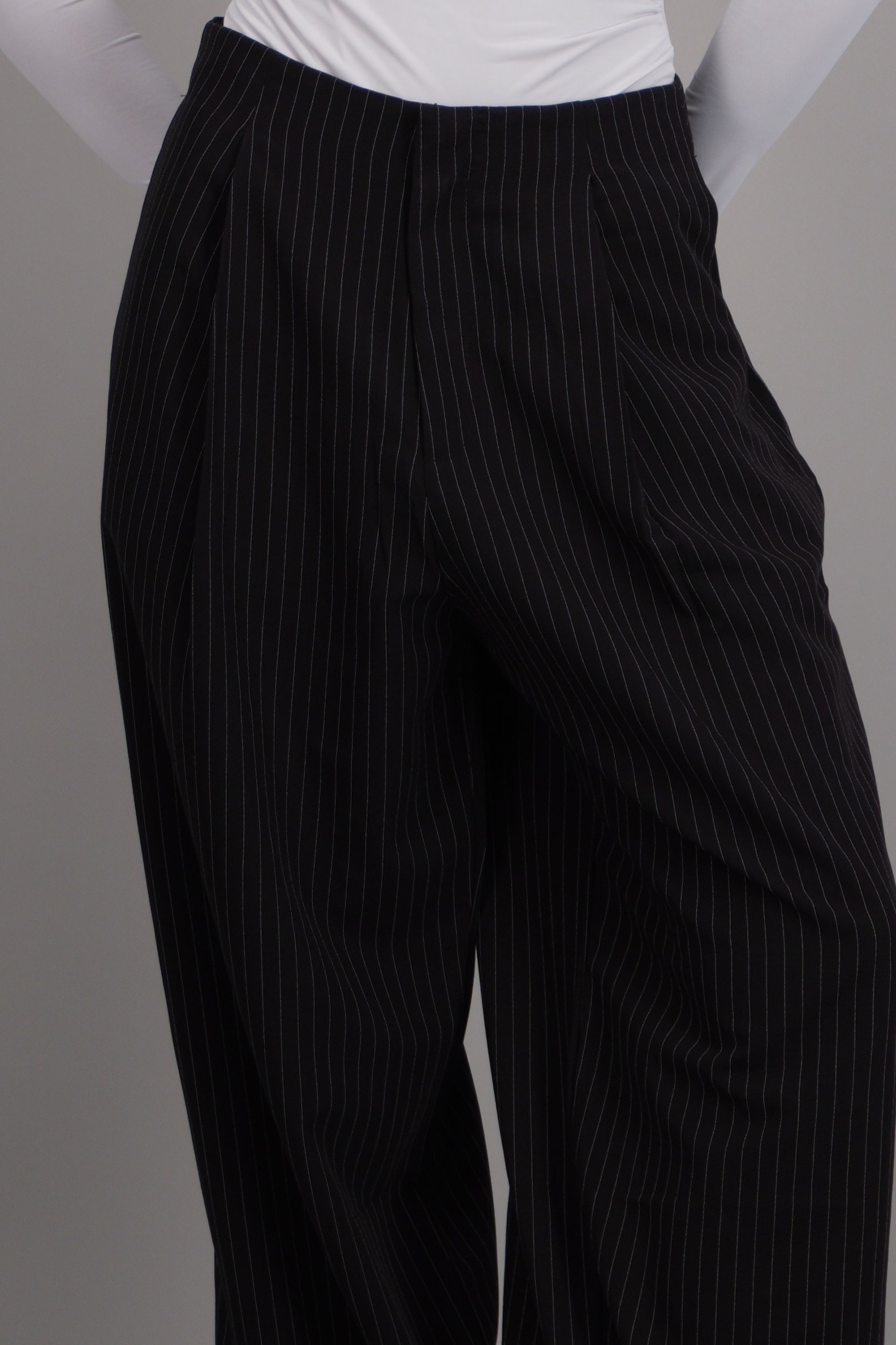 Pantalon globo de vestir rayas NEGRO
