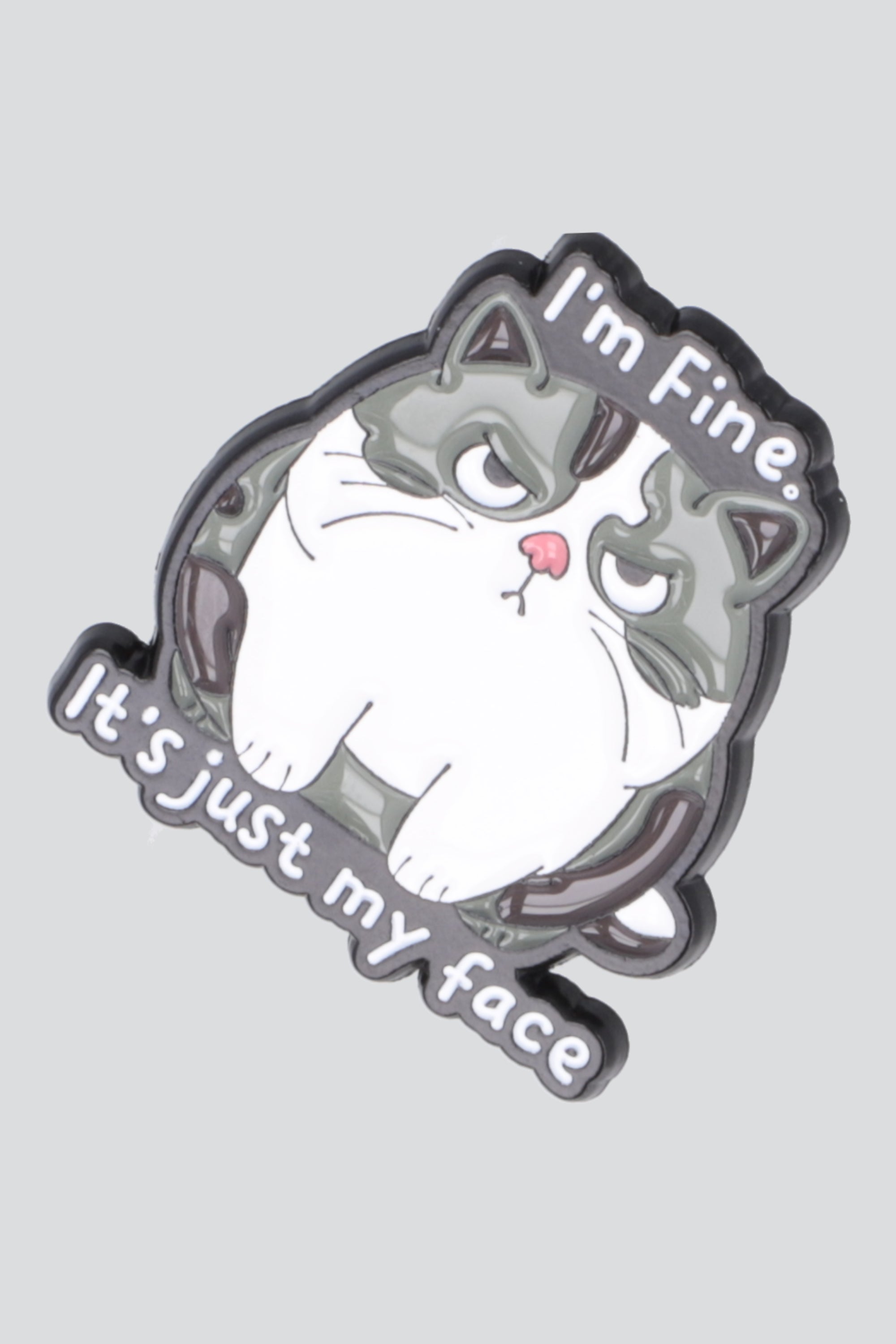 Pin gatito it's just my face GRIS