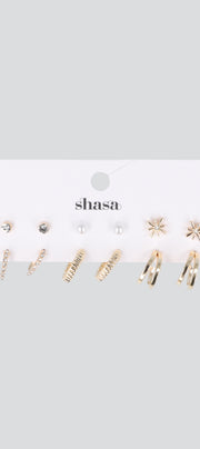 Set 6 pares aretes arracadas