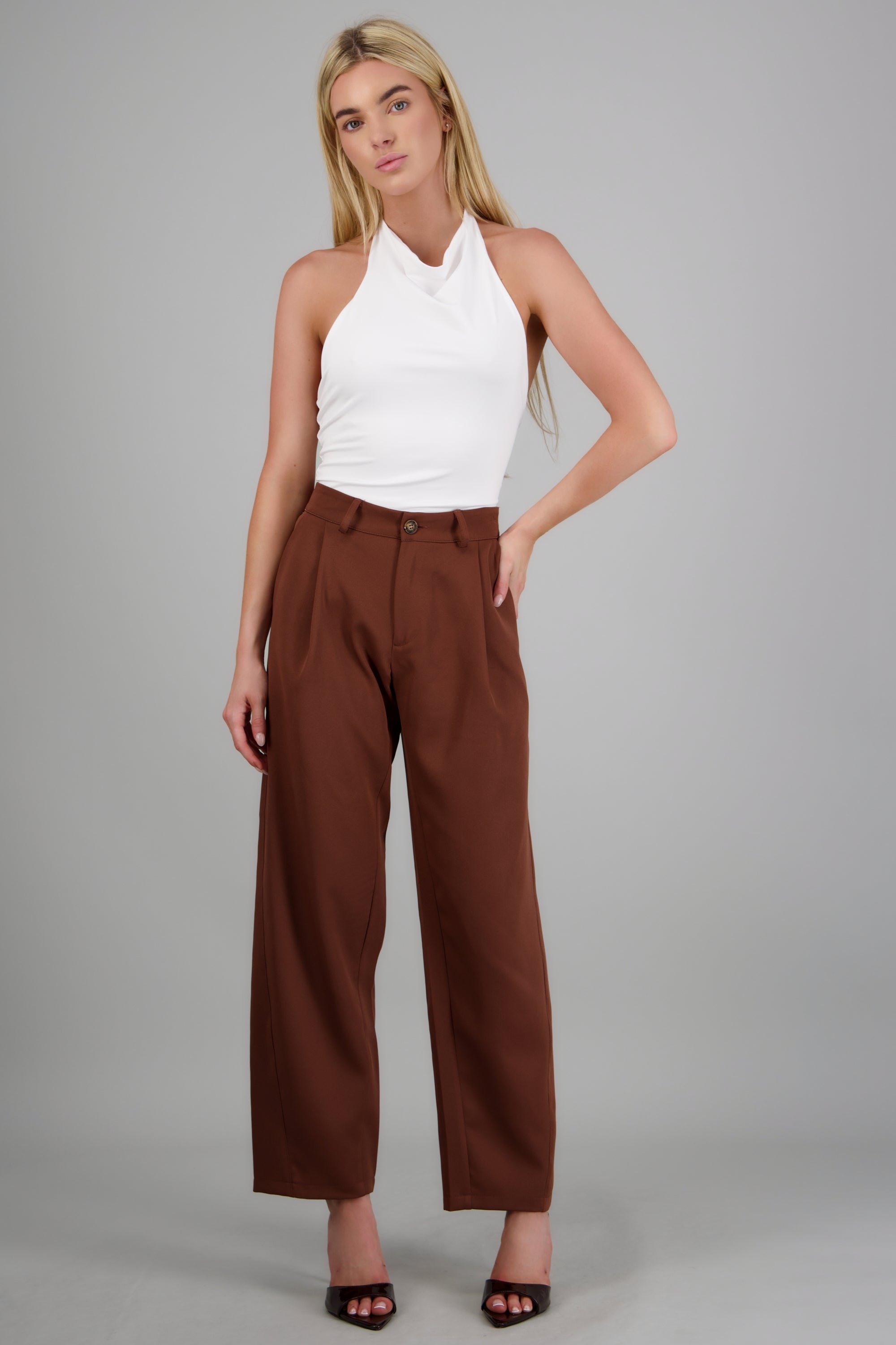 Pantalon balloon sastreado CHOCOLATE