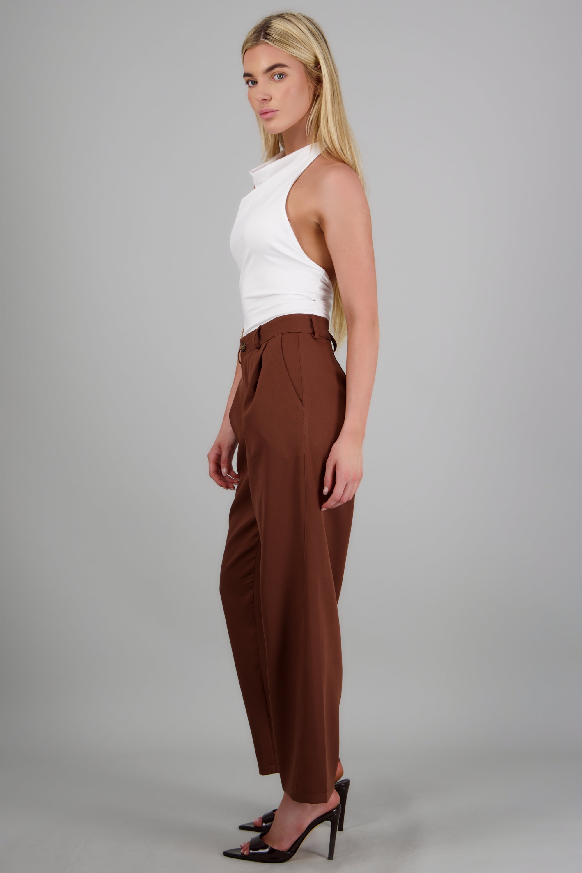 Pantalon balloon sastreado CHOCOLATE