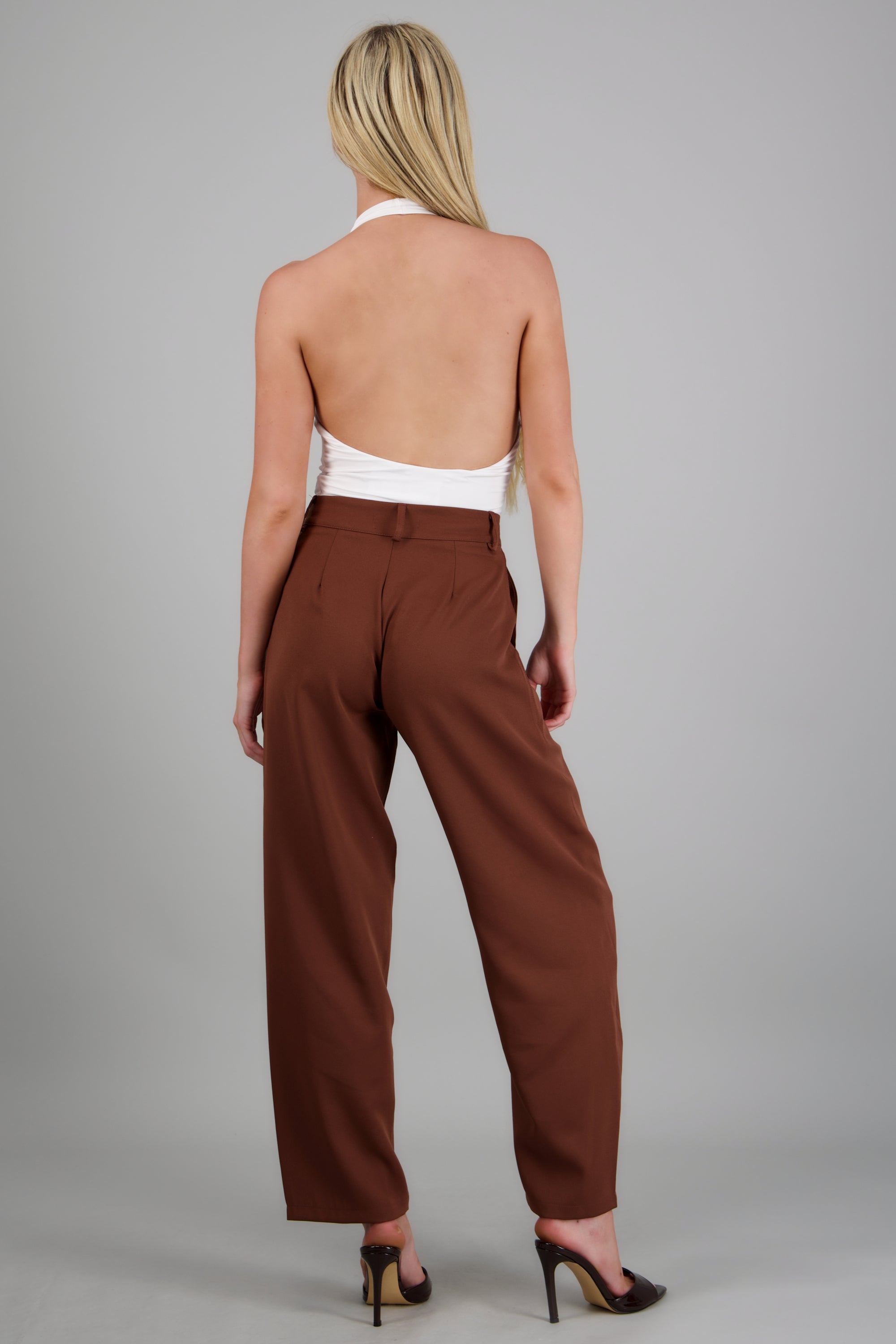 Pantalon balloon sastreado CHOCOLATE