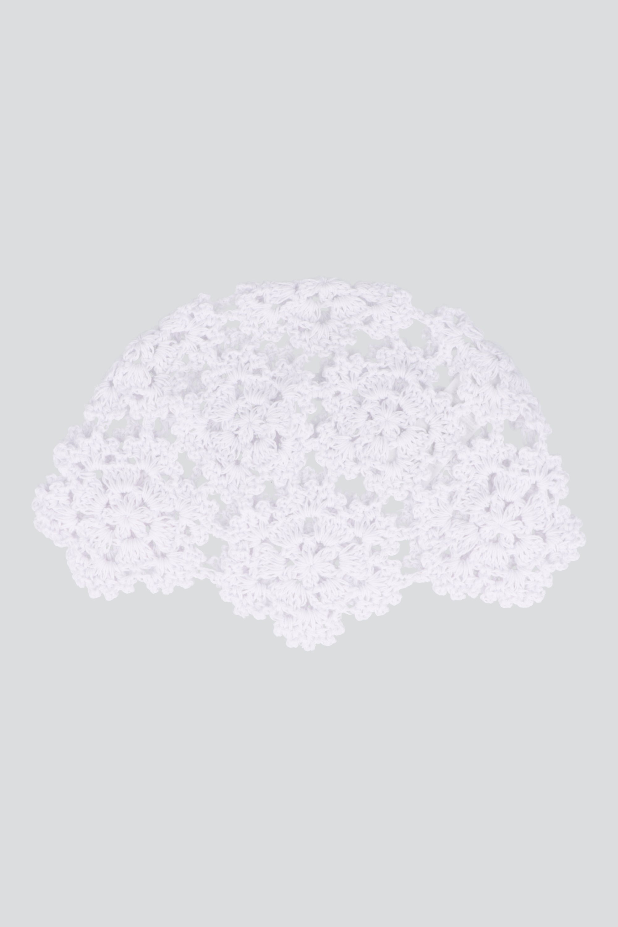 Gorro crochet flores BLANCO