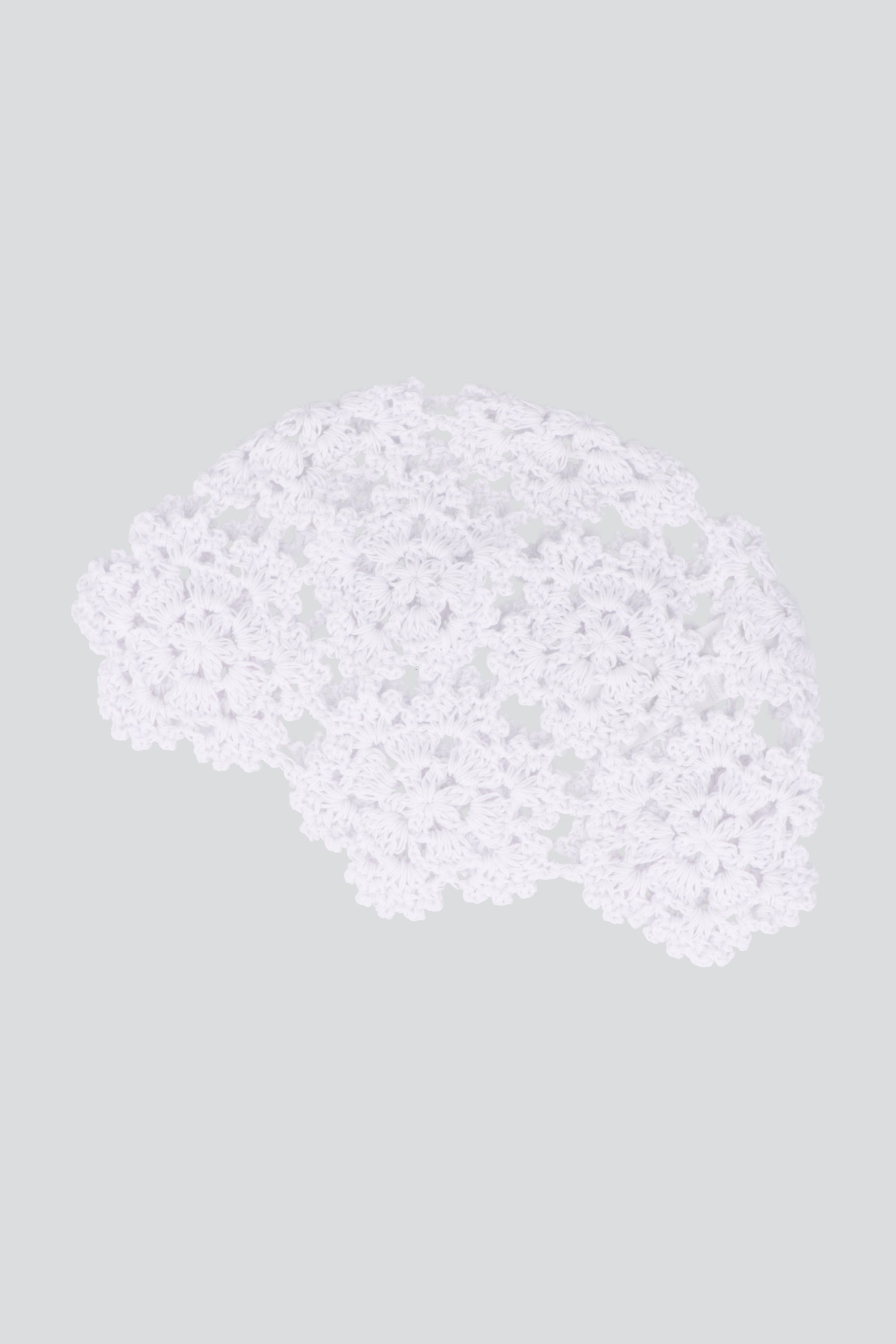 Gorro crochet flores BLANCO