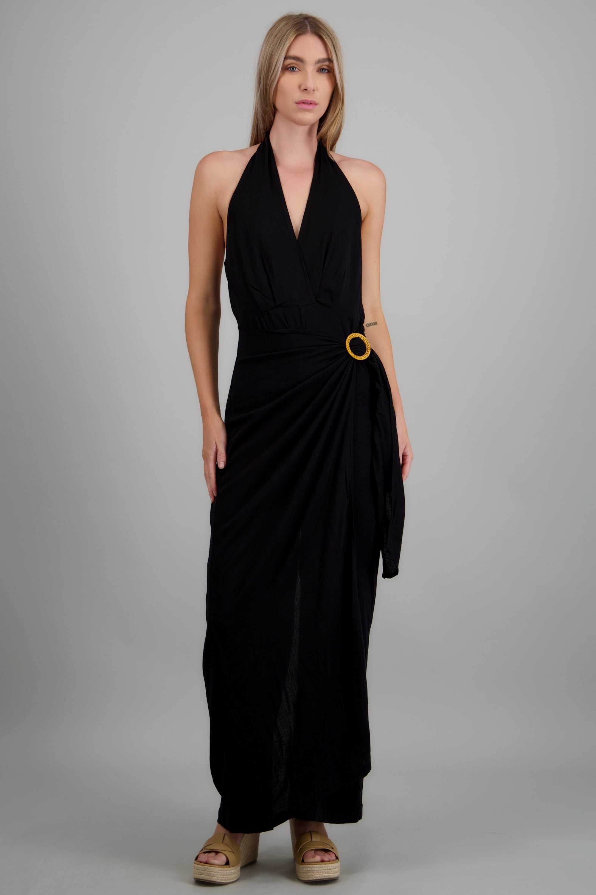 Jumpsuit detalle tela argolla NEGRO