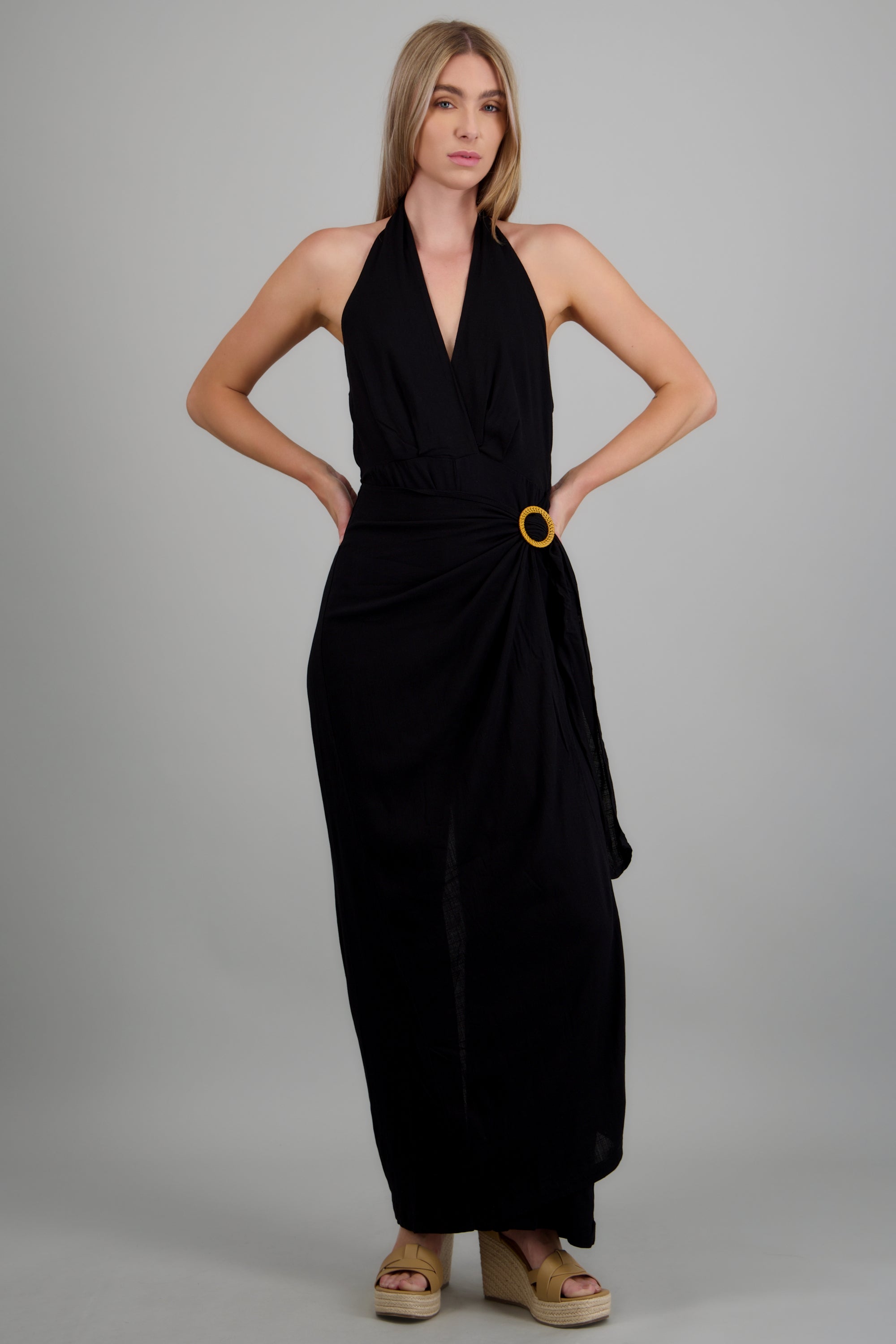 Jumpsuit detalle tela argolla NEGRO