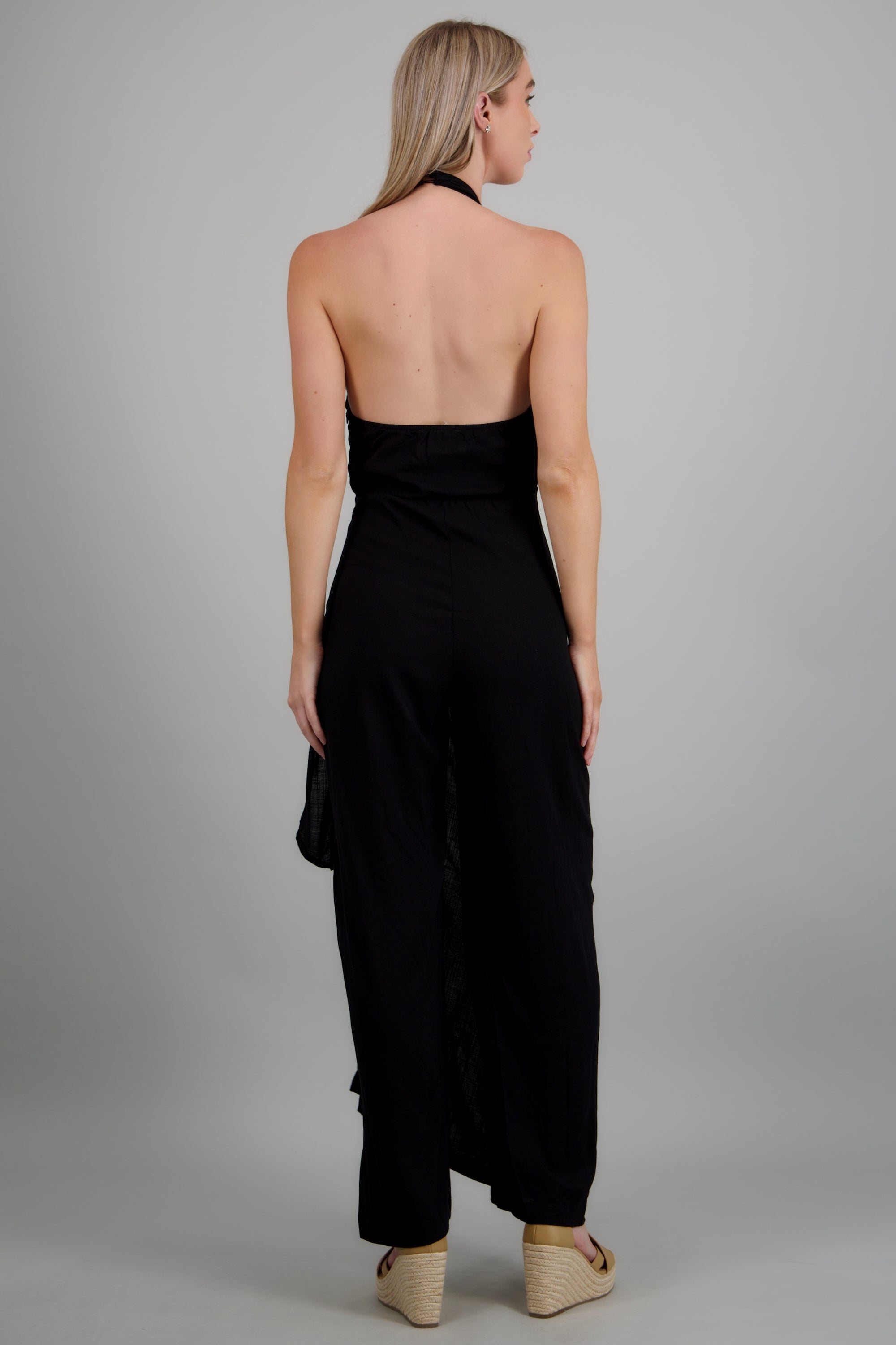 Jumpsuit detalle tela argolla NEGRO