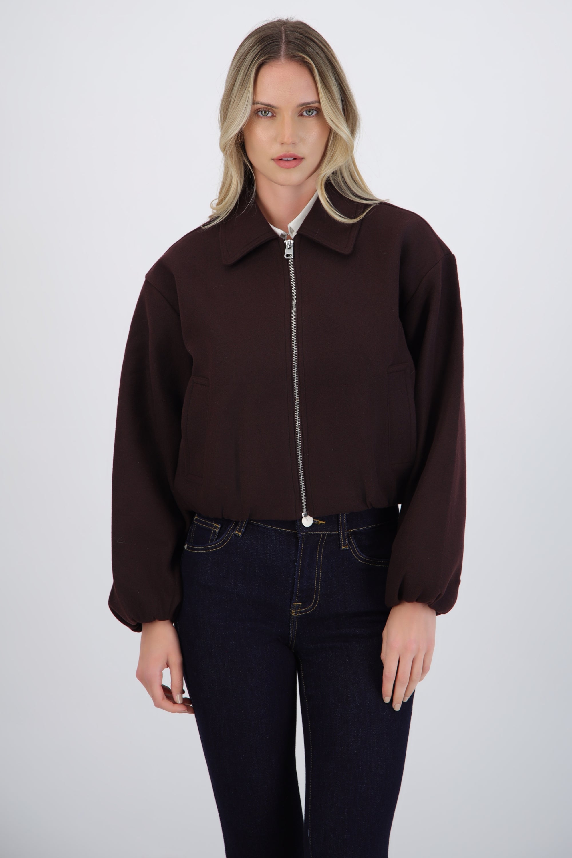 Chamarra bomber paño lisa