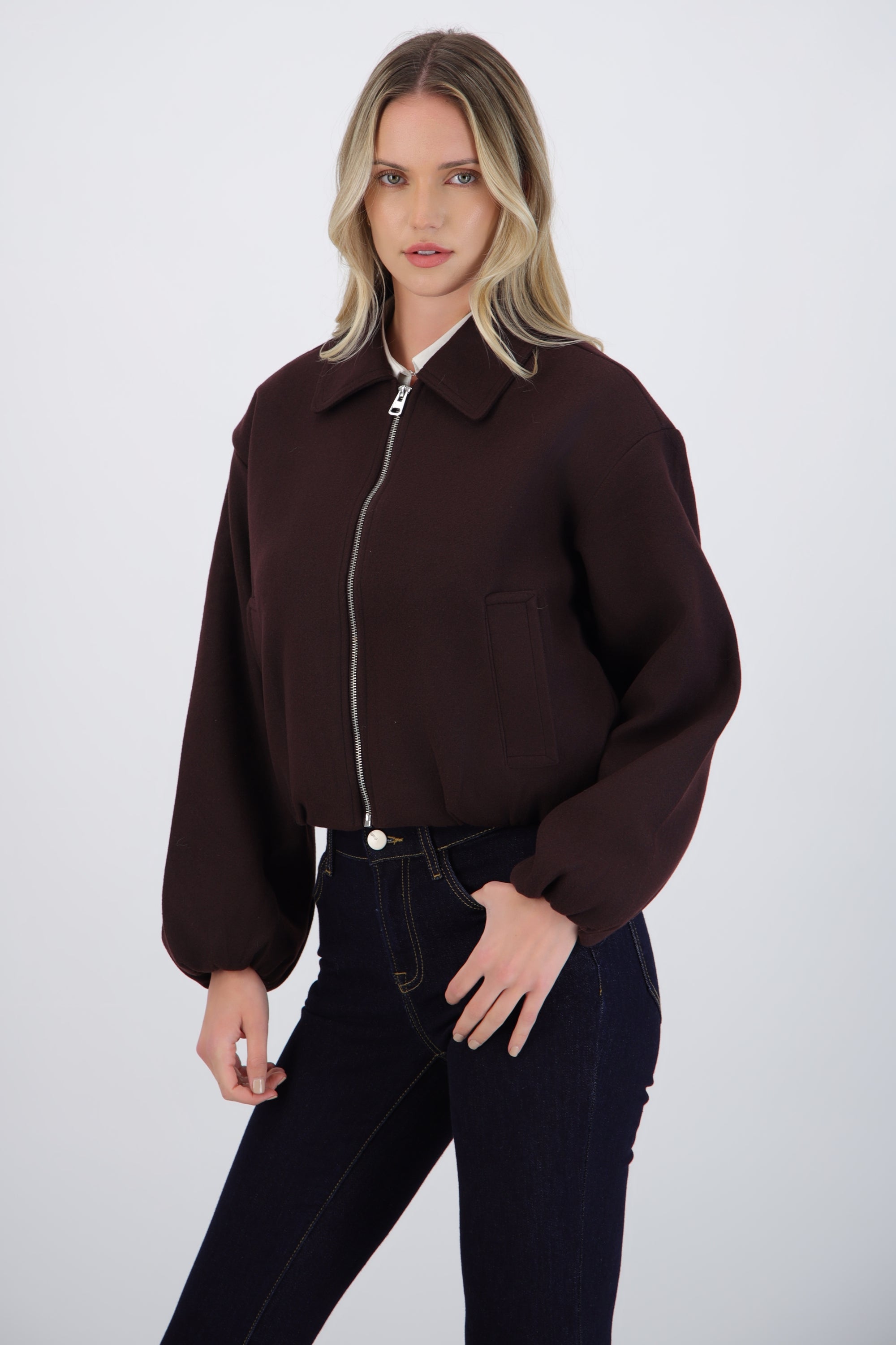 Chamarra bomber paño lisa