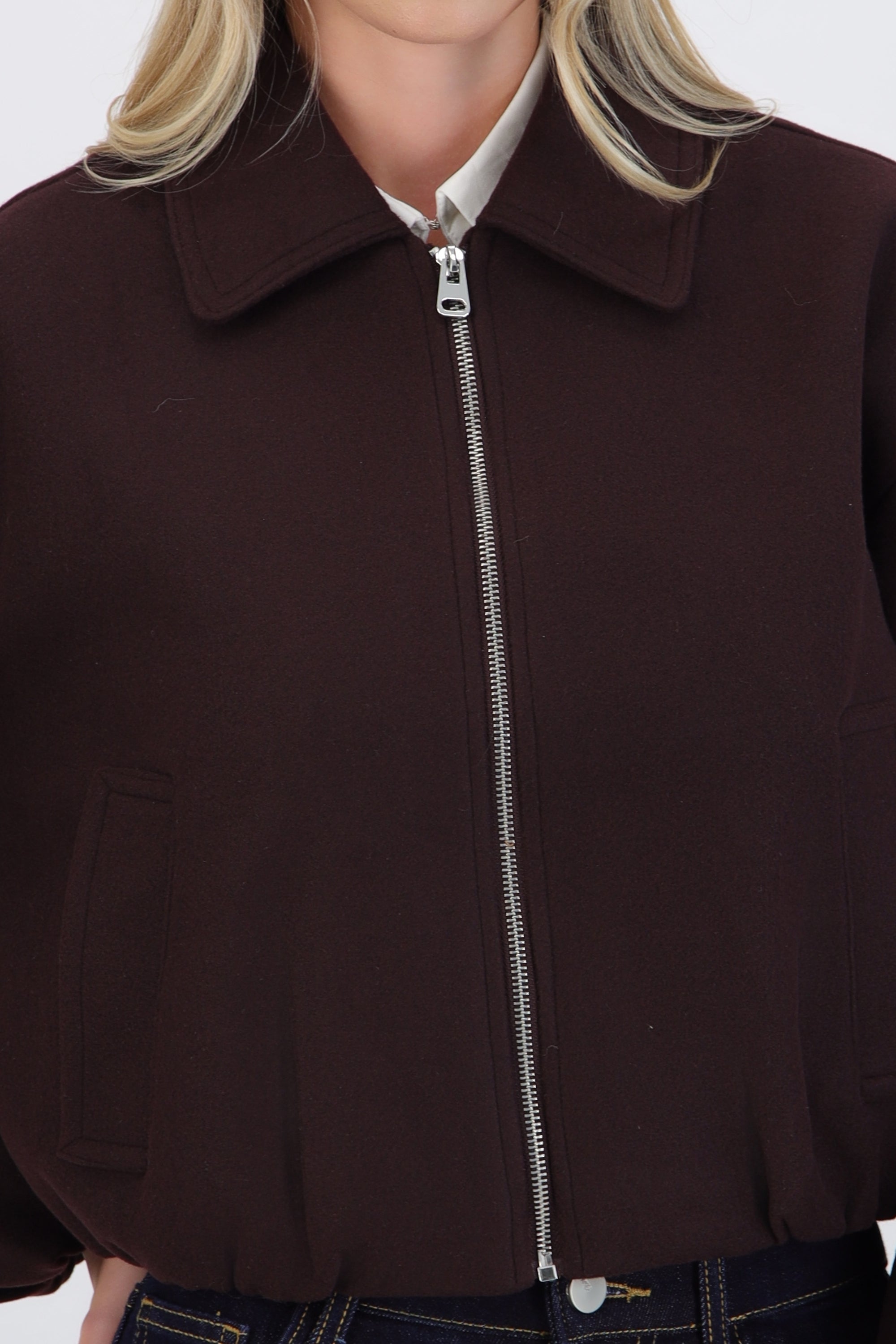Chamarra bomber paño lisa