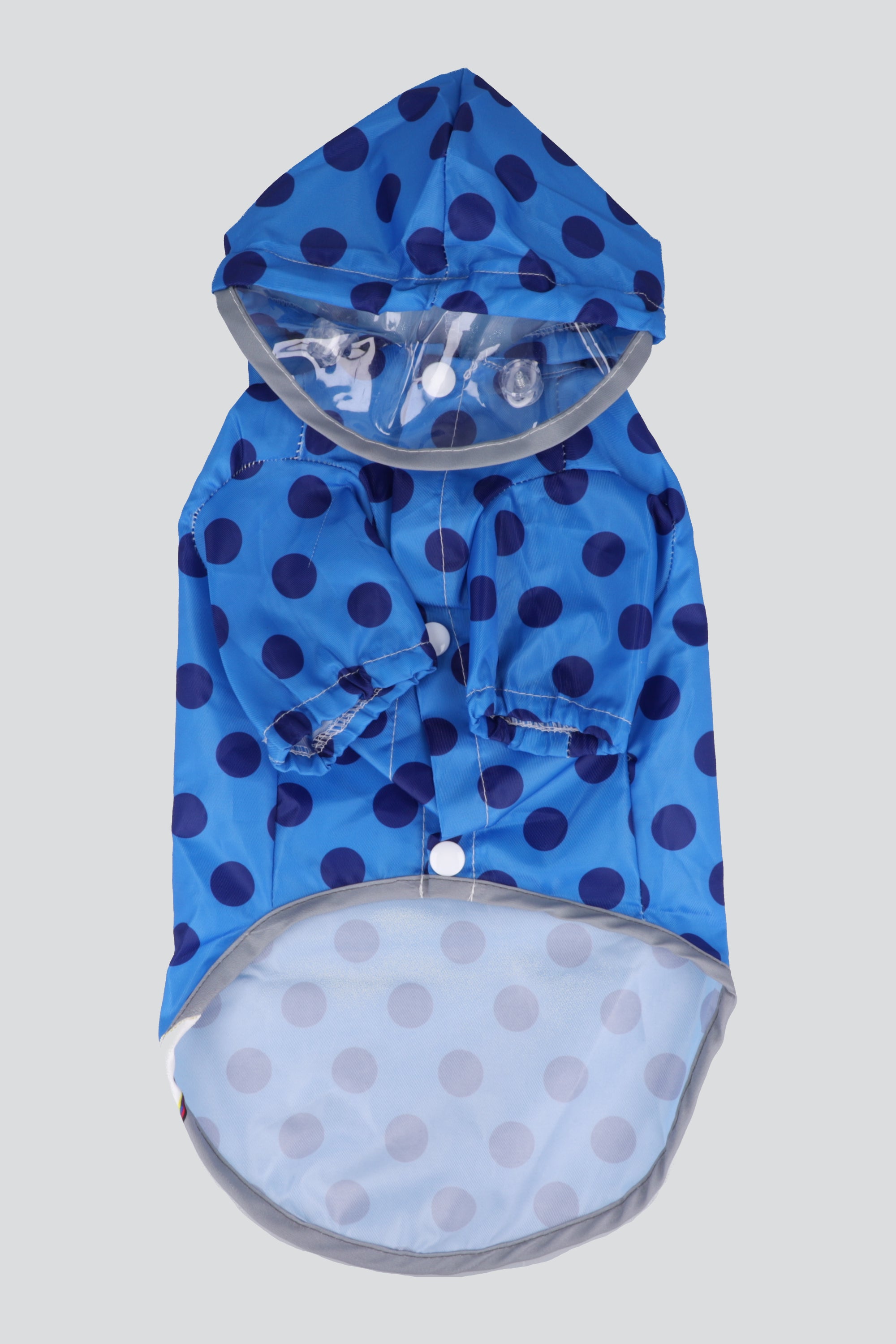 Impermeable mascota polkas AZUL