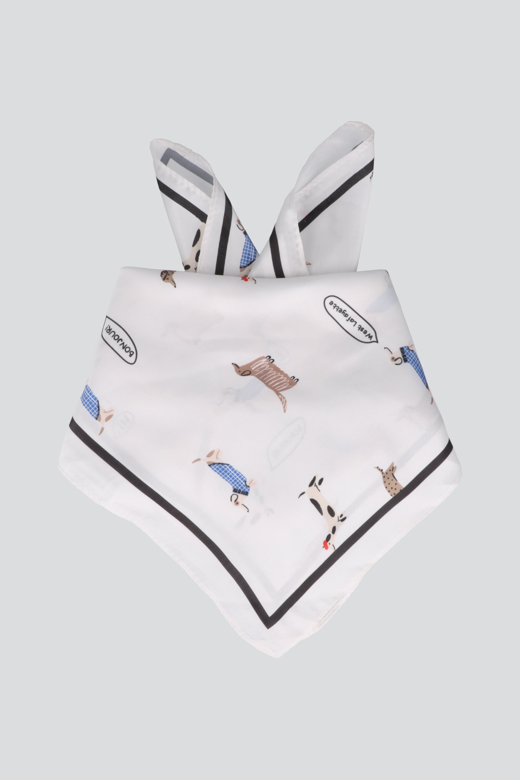 Pañuelo mini prints perritos BLANCO
