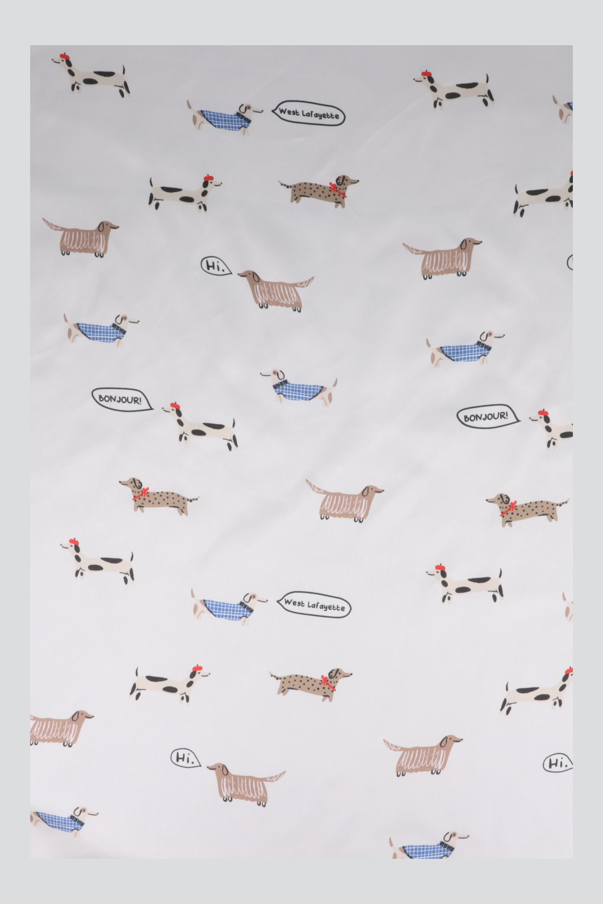 Pañuelo mini prints perritos BLANCO