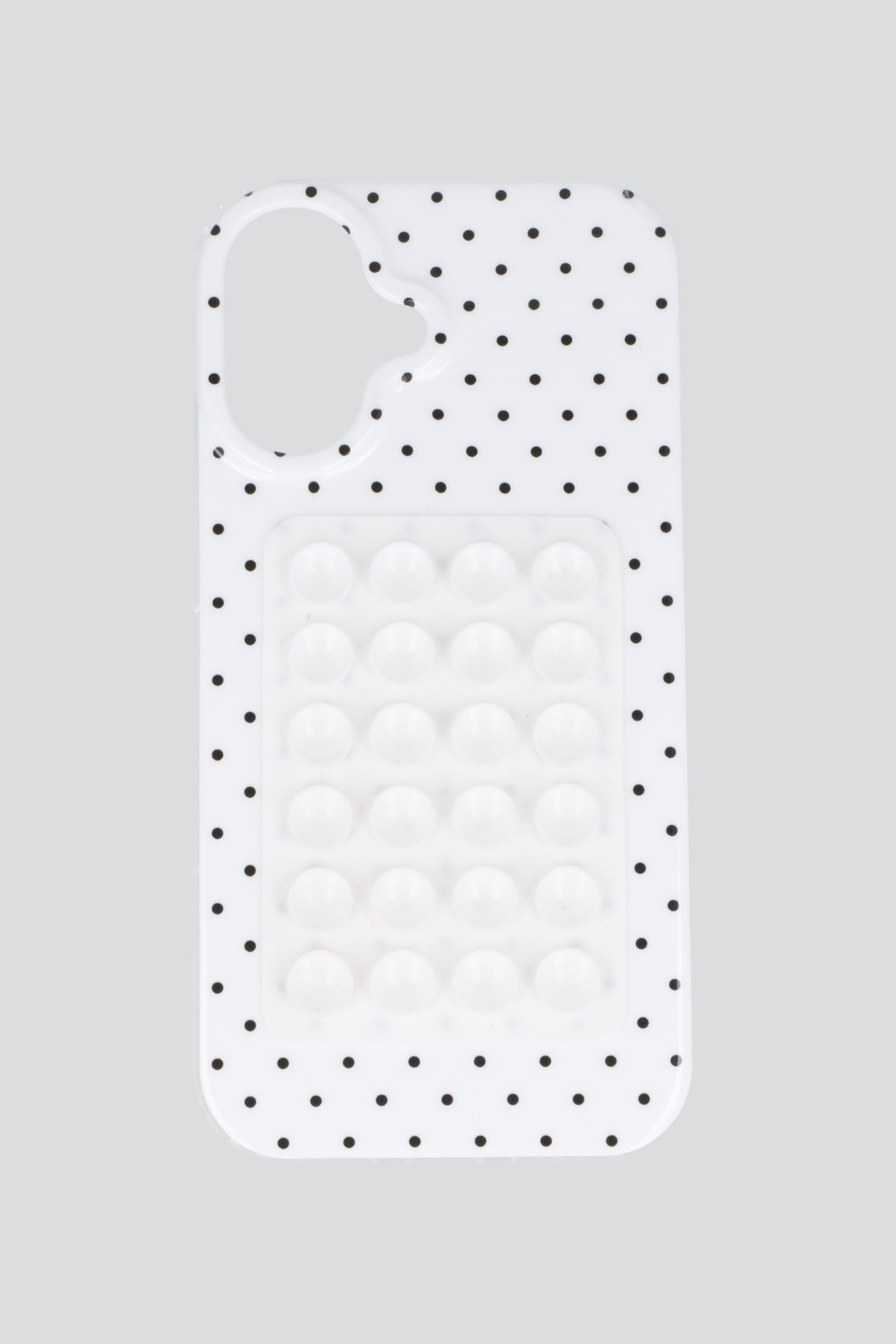 Funda iph 16 polkas ventosa BLANCO