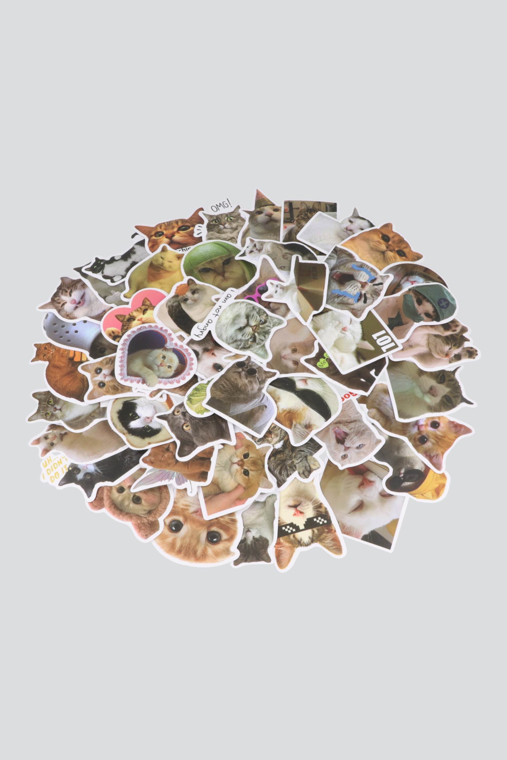 Set 50 stickers gatos memes