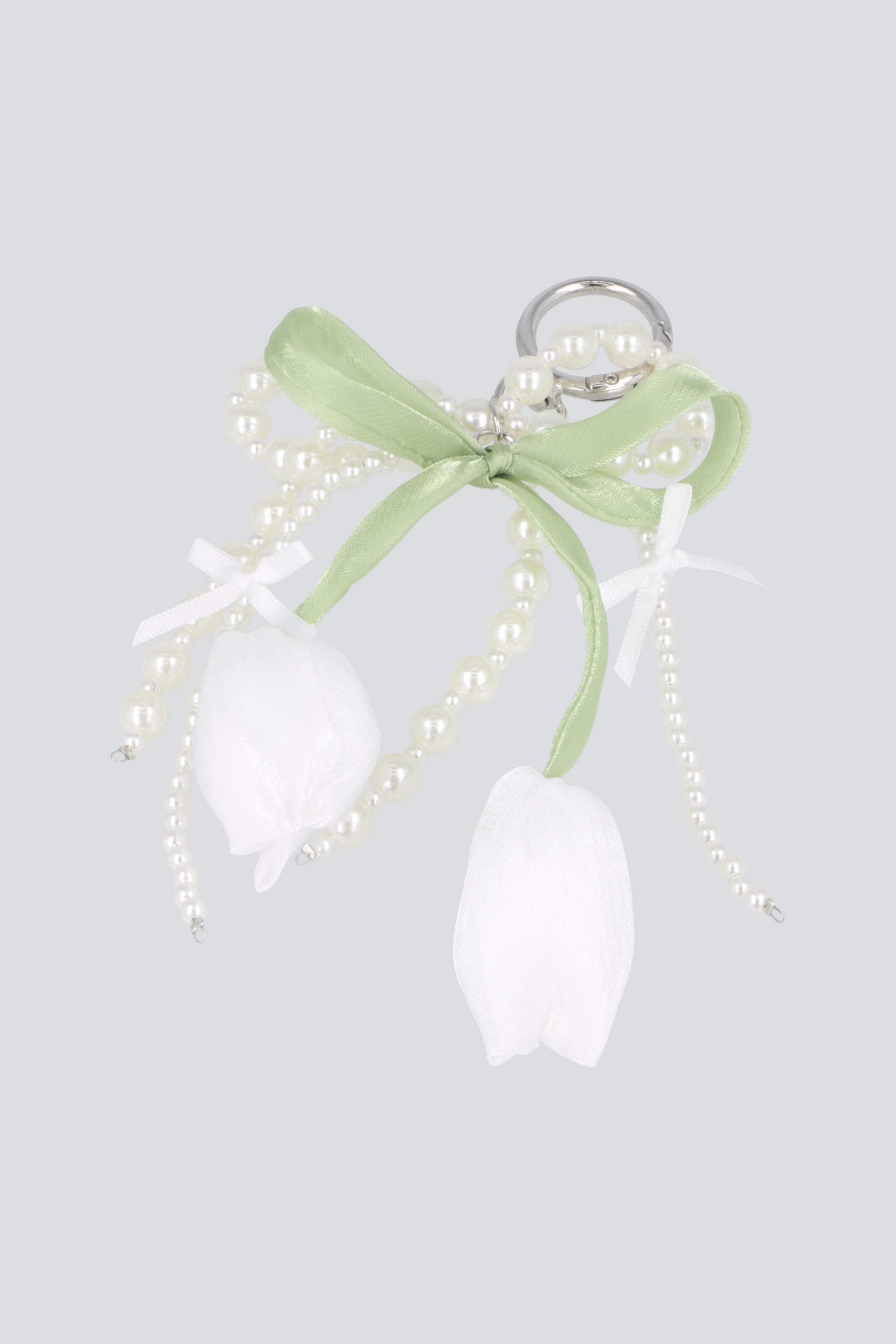 LLavero tulipanes perlas BLANCO