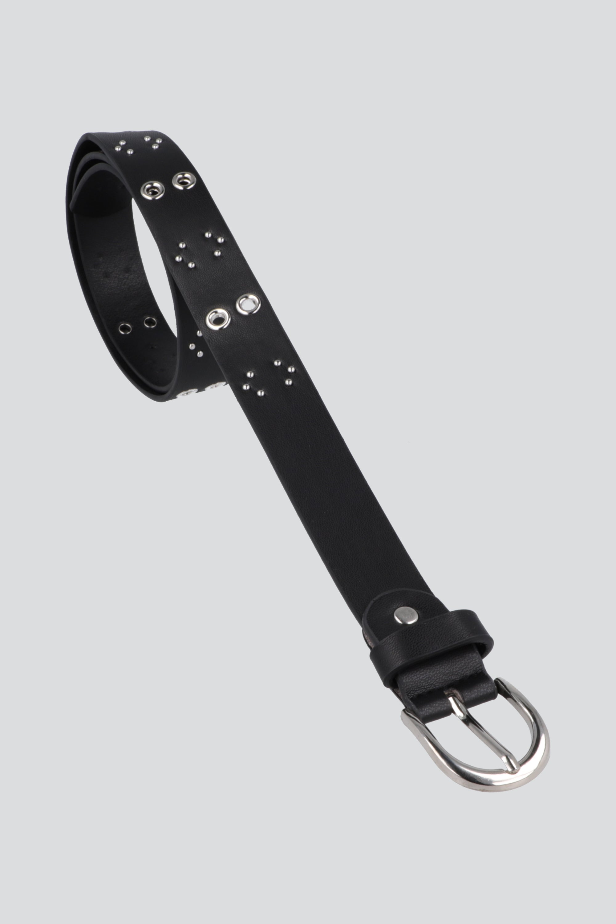 Cinturon studs eyelets NEGRO