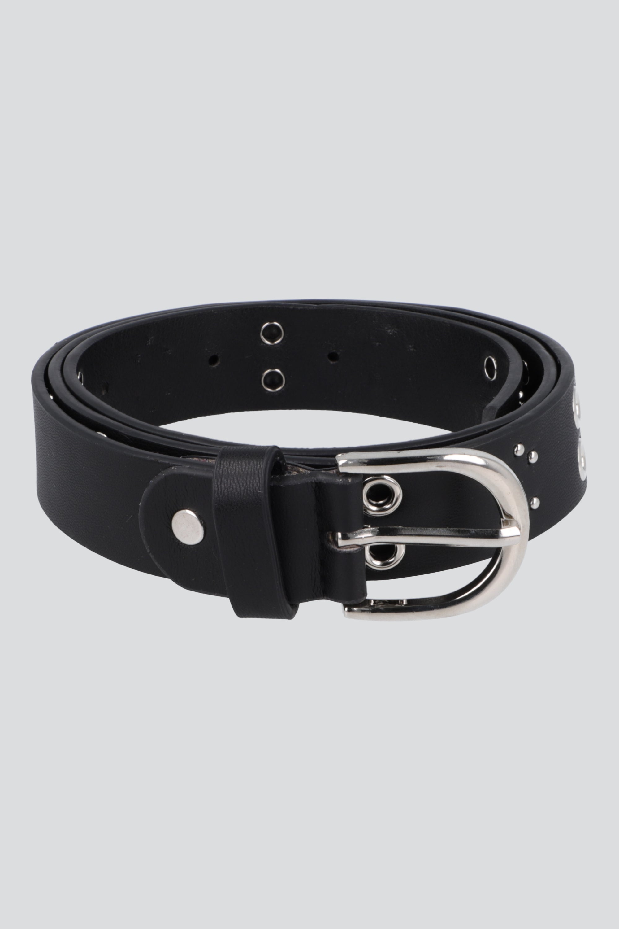 Cinturon studs eyelets NEGRO