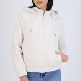Chamarra crop reversible peluche