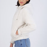 Chamarra crop reversible peluche