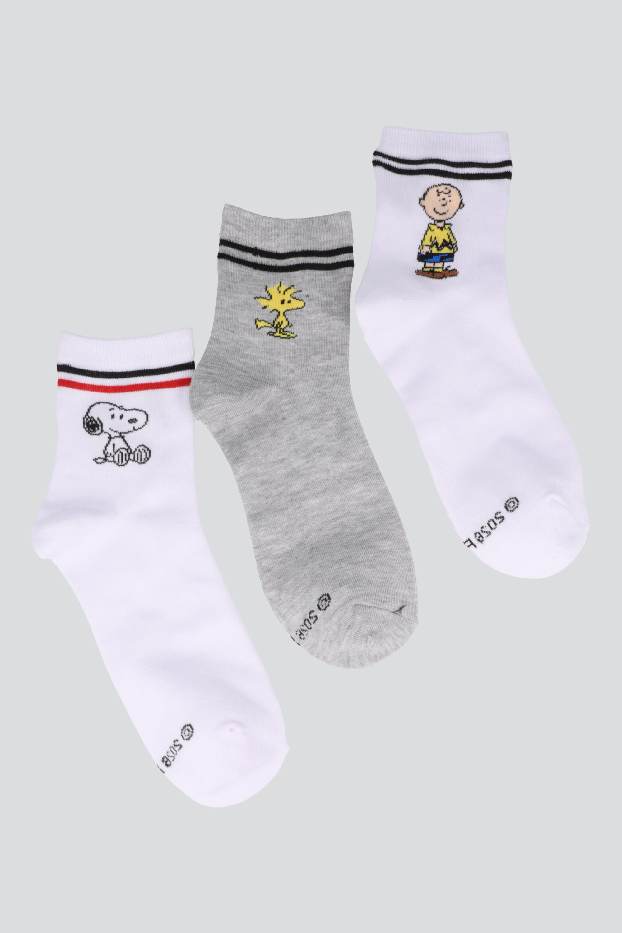 3 pack calcetin Snoopy lineas GRIS COMBO