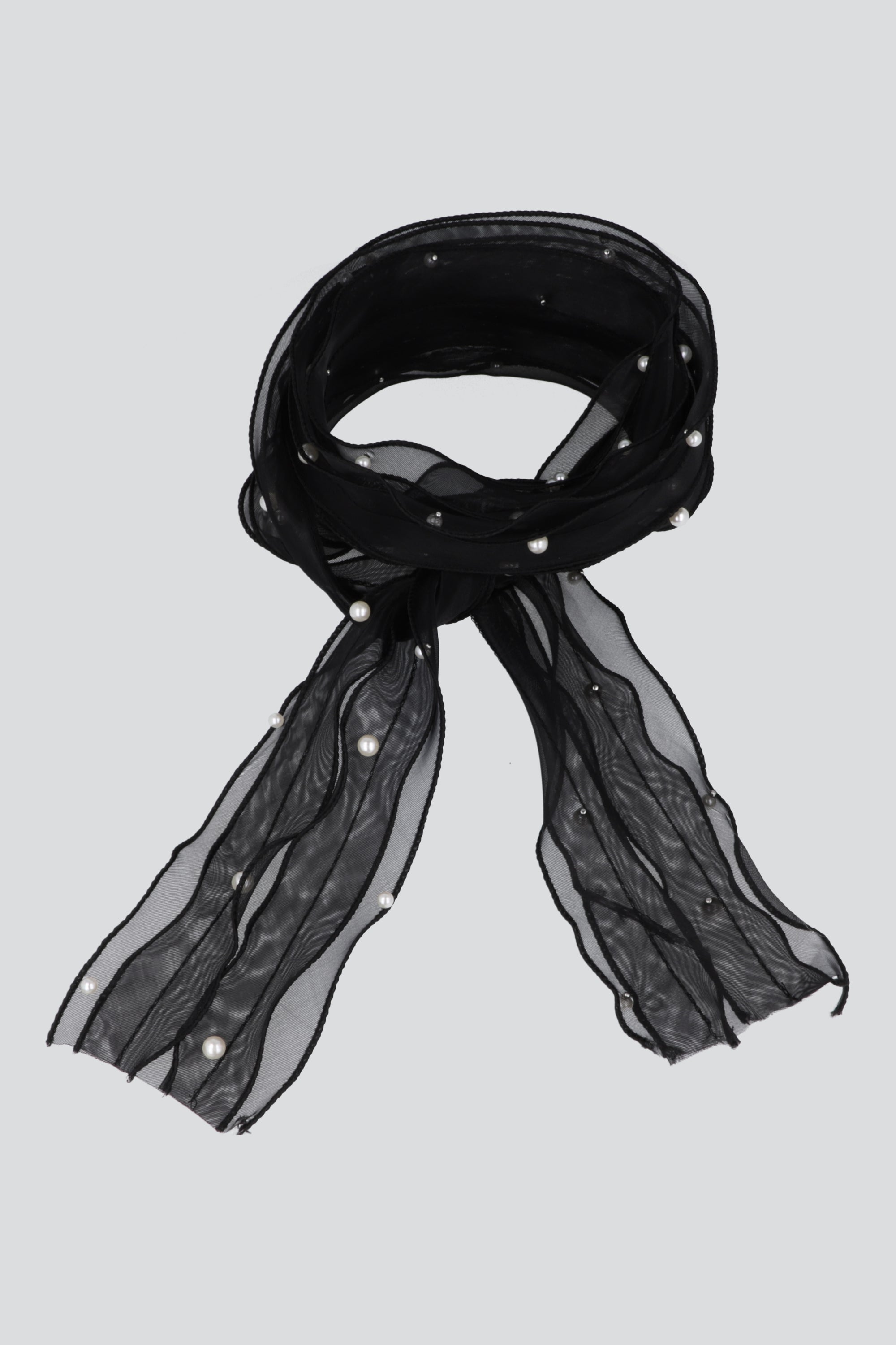 Cinta cuello perlas NEGRO