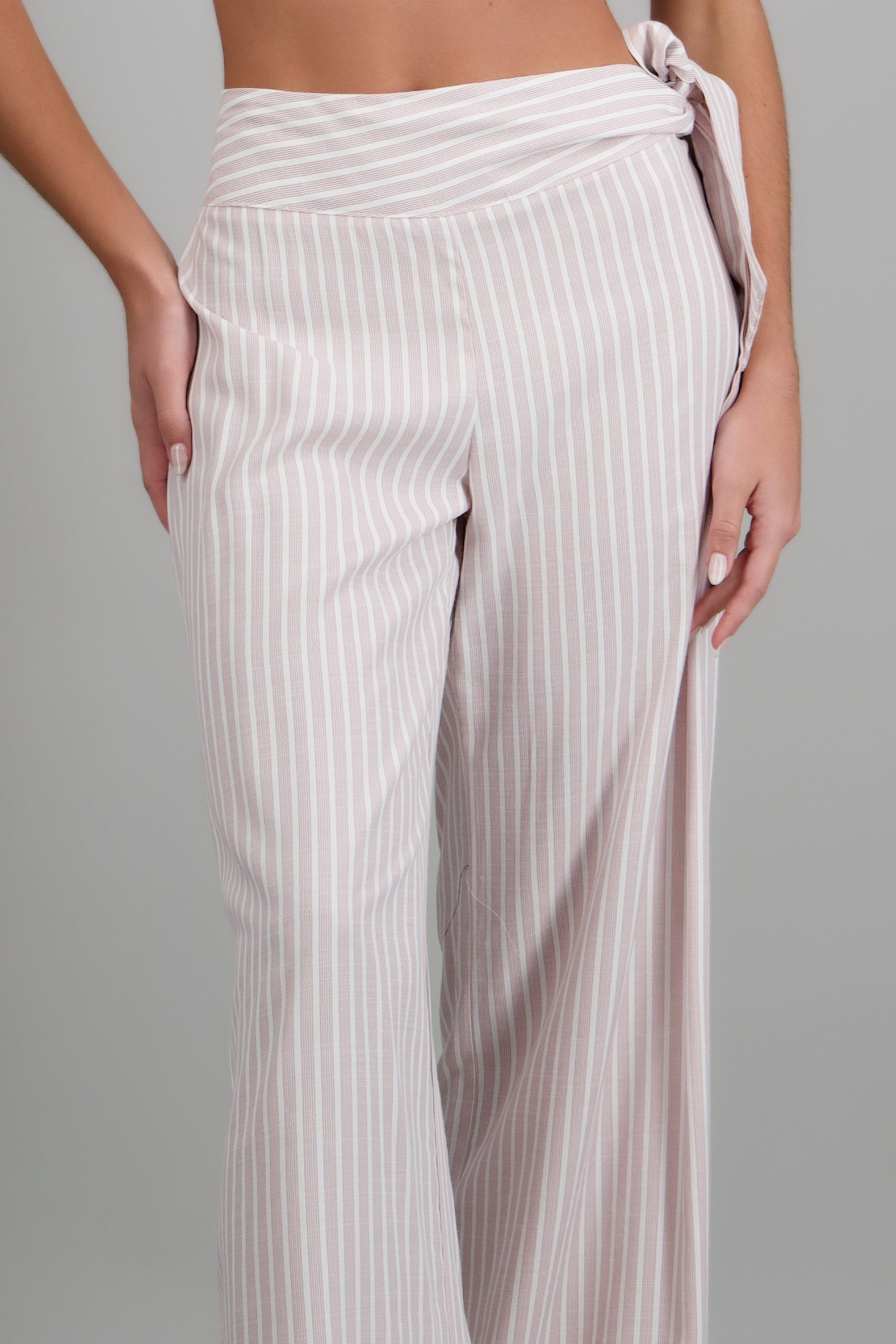 Pantalon recto pretina ancha BLANCO COMBO