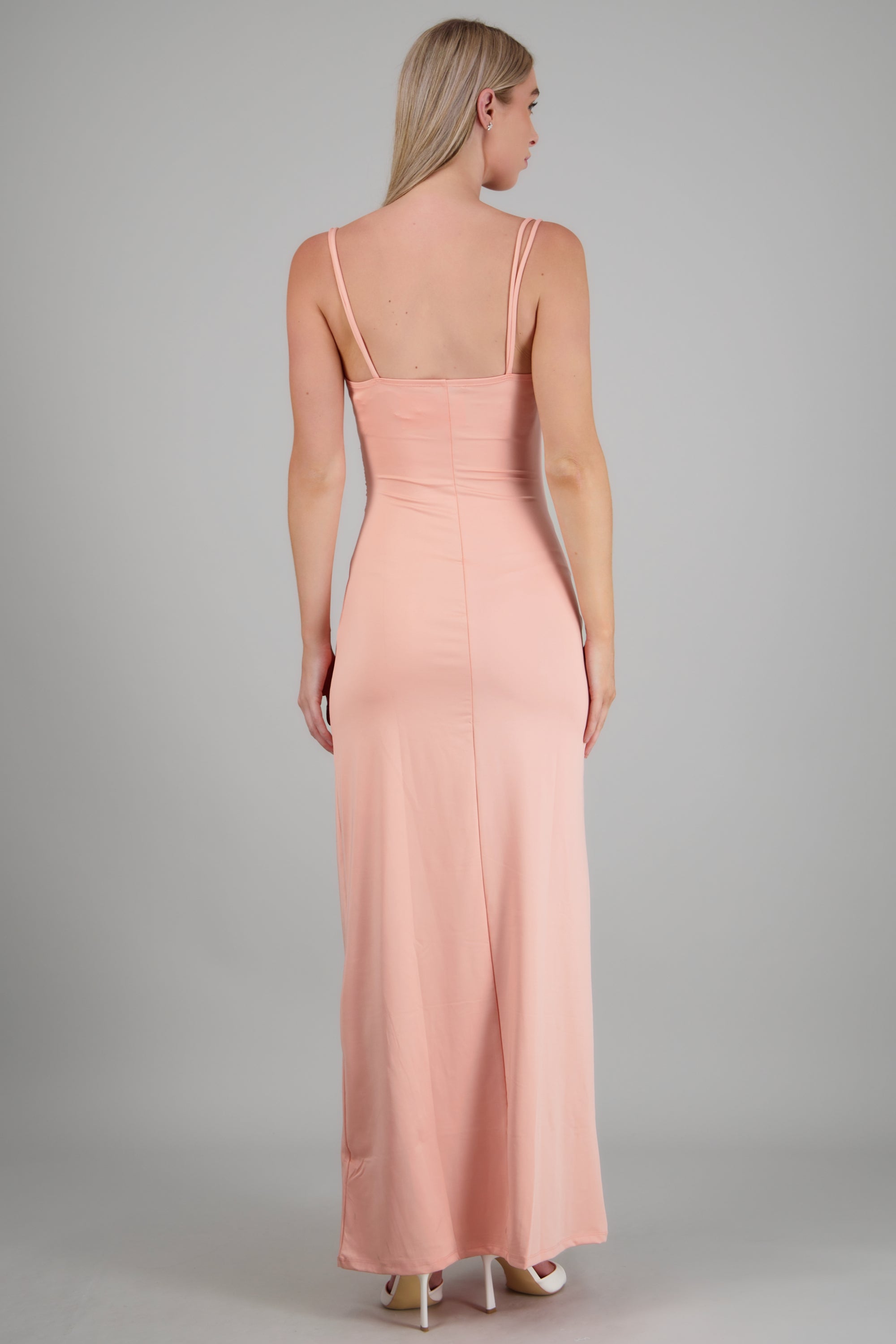 Vestido maxi tirantes detalle herraje CORAL