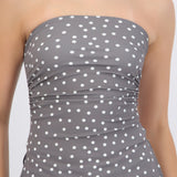 Top tubo con detalle pliegues polka dots