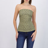Top tubo con detalle pliegues polka dots